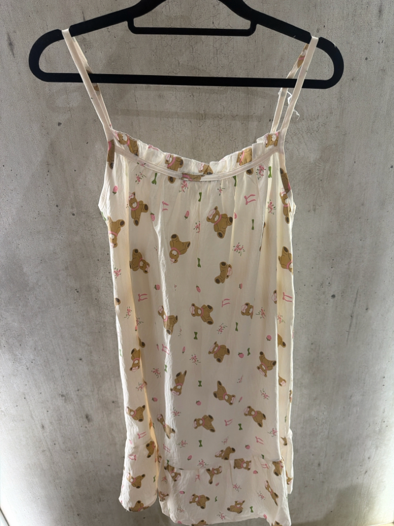 印花荷葉邊懒人风睡裙