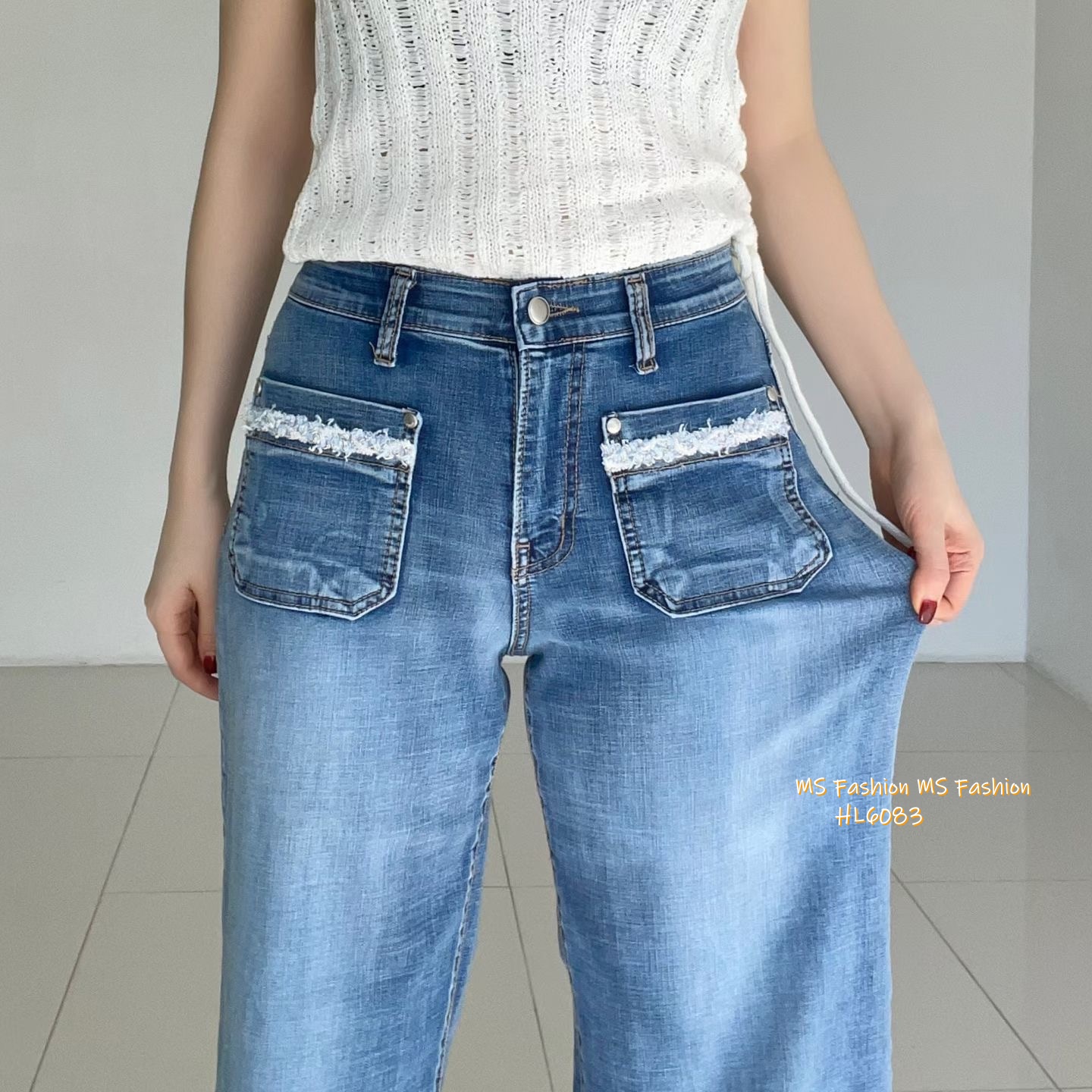 HL6083 韓國🌼Howluk前兩袋裝飾闊筒牛