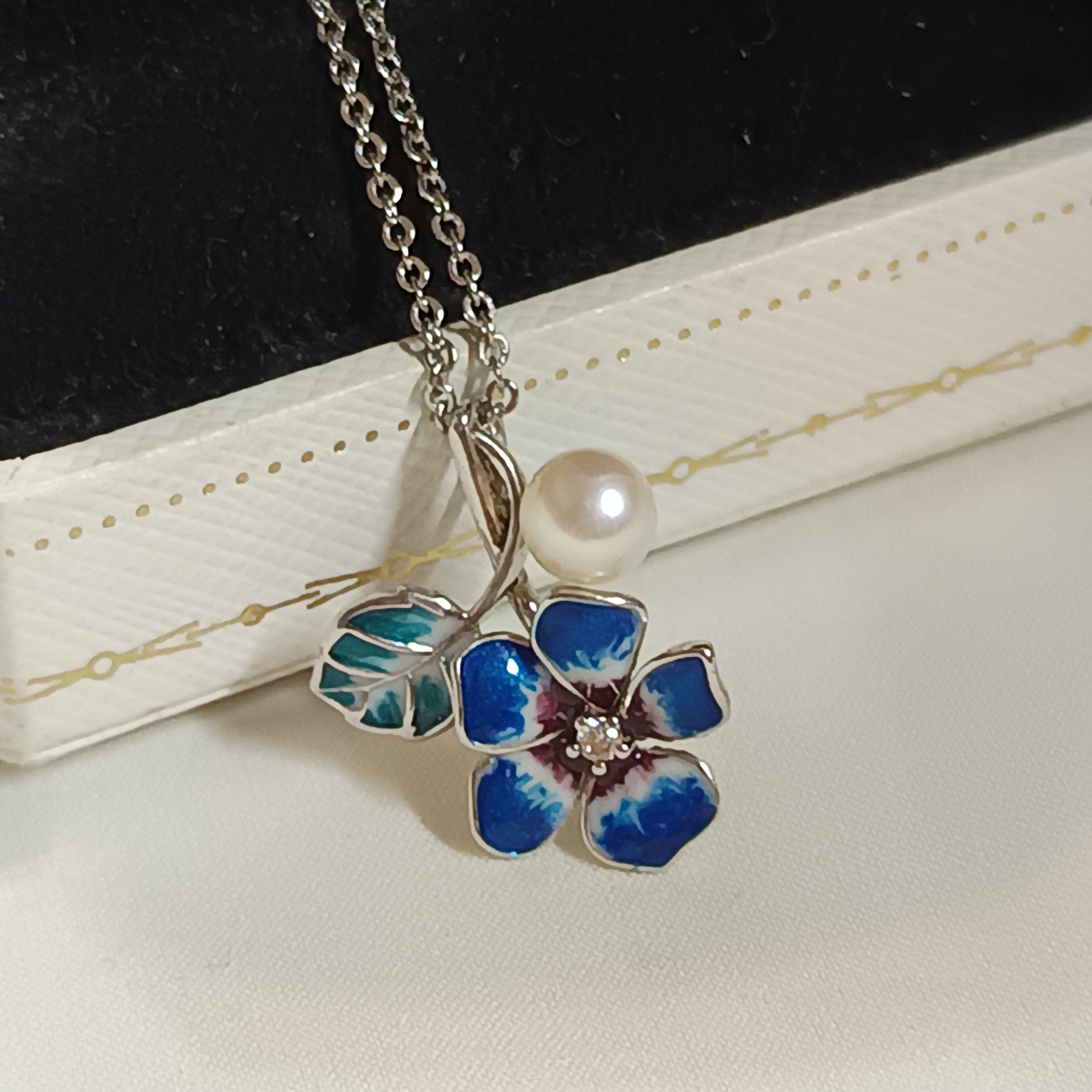 🎉特惠孤品‼️正圓強光淡水AK珍珠s925銀滴釉吊墜含鍊