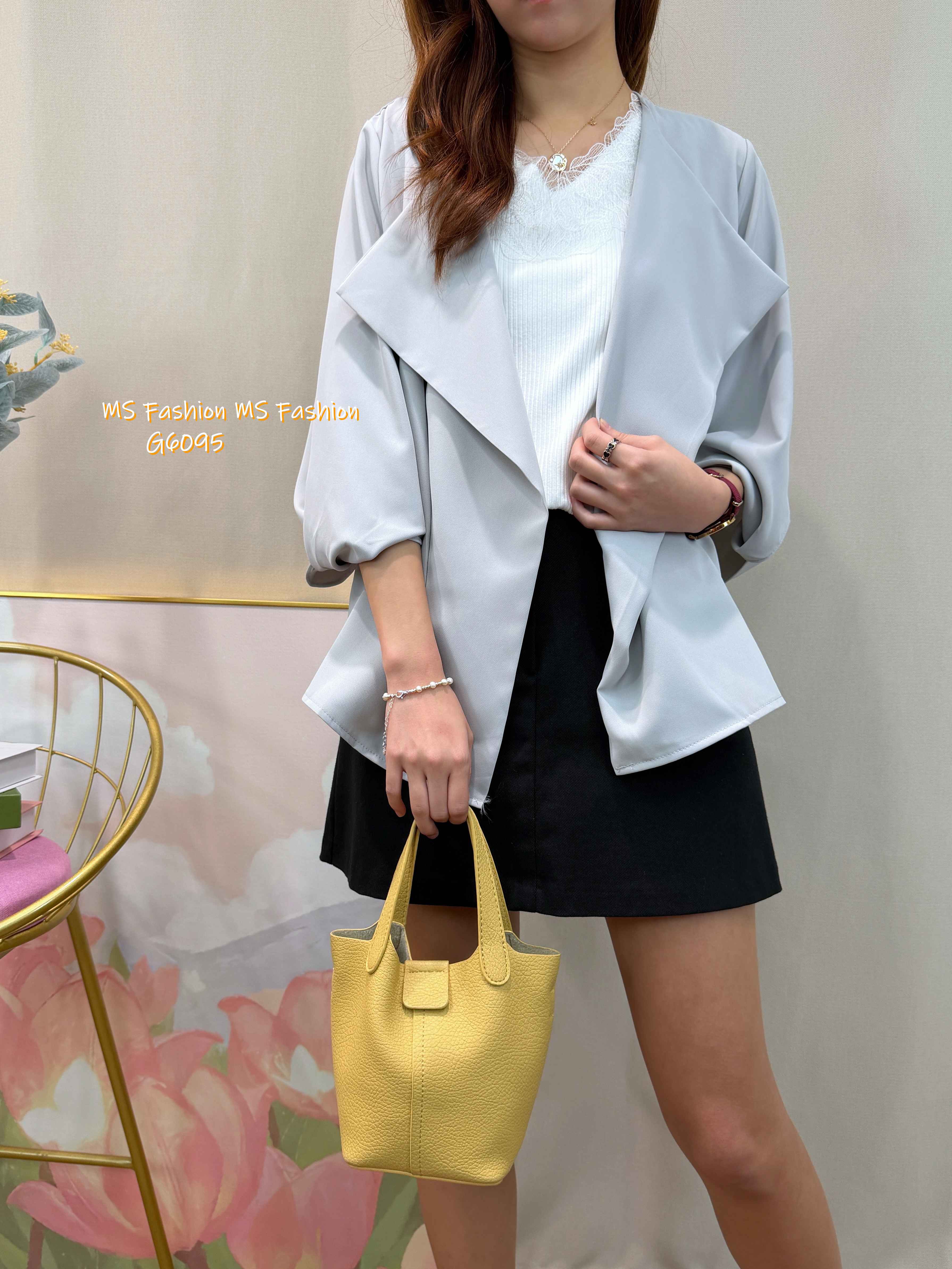 G6095 韓國🇰🇷開胸扭結袖薄外套