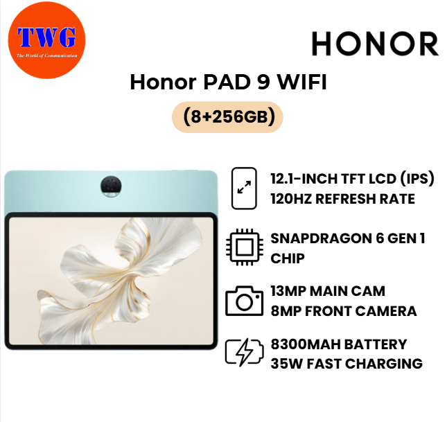 HONOR PAD 9 WIFI (8+256GB) DEMO SET 100% ORIGINAL MALAYSIA 
