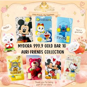 MYDORA 999.9 Gold Bar 1G AURI Friends Collection