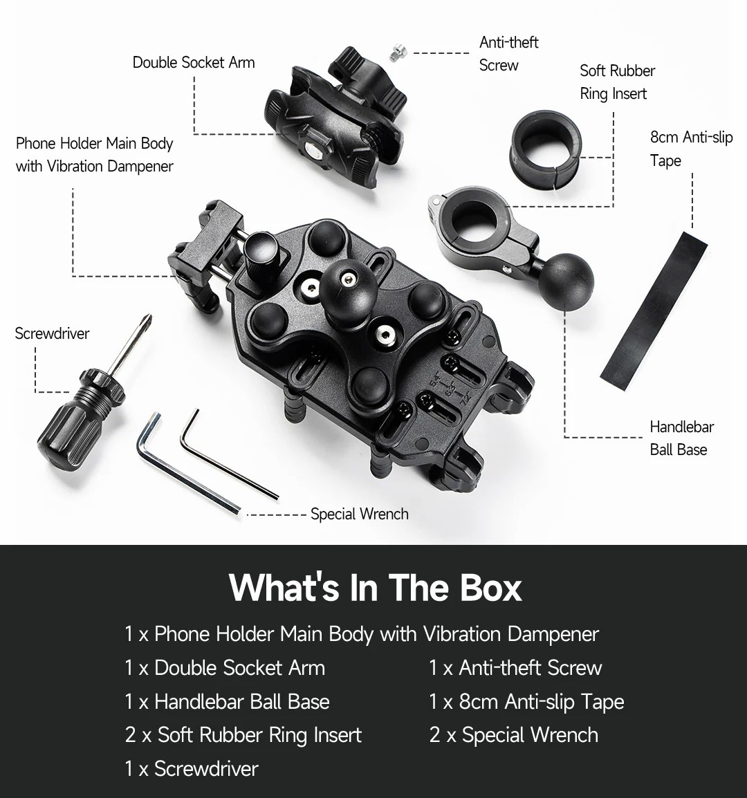 Ulefone Armor Mount Pro AM01 薄款 360° 旋轉自行車支架 Universal Handlebar Phone Mount