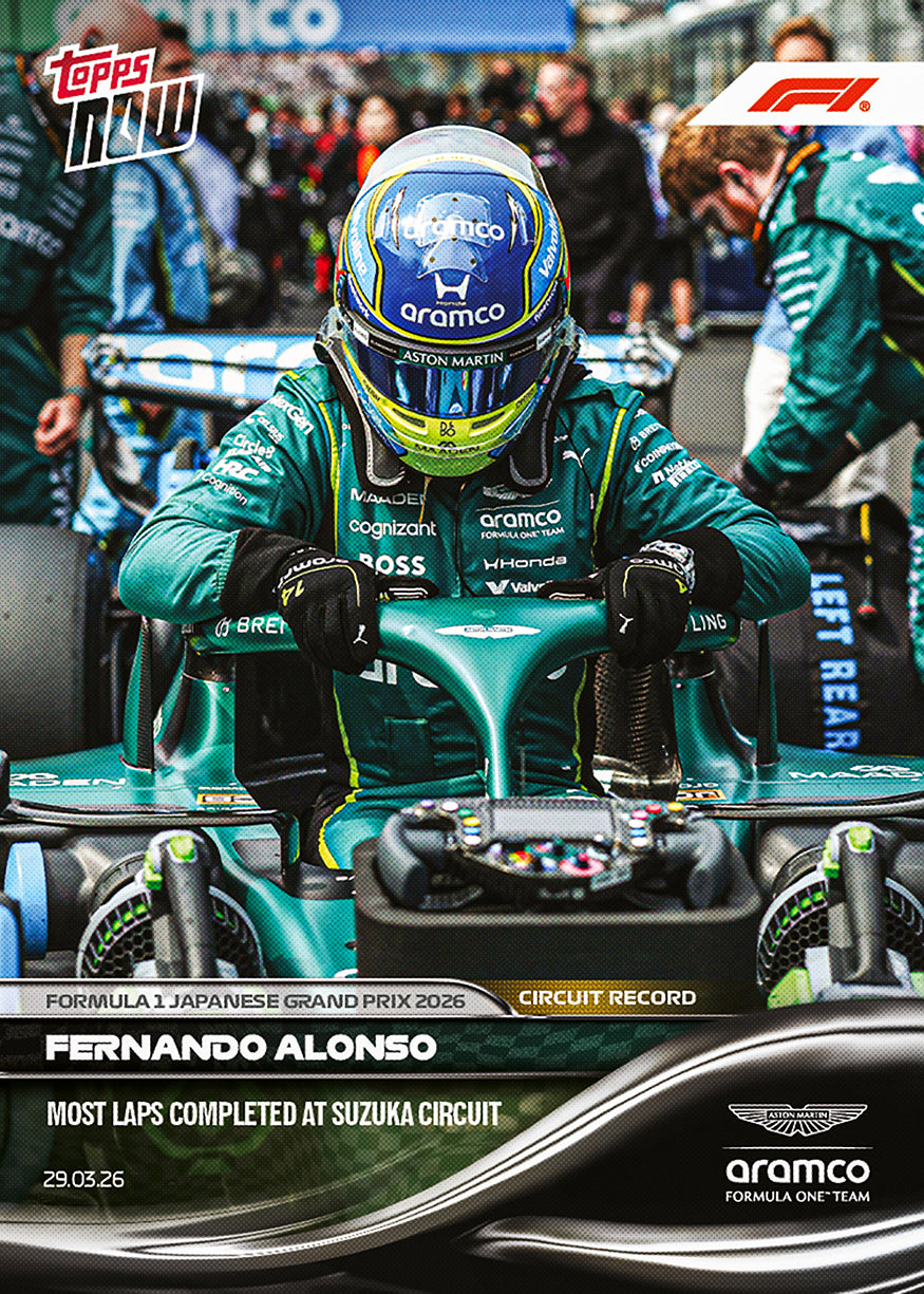 Fernando Alonso - 2026 F1 Topps NOW® #23 Japanese GP Suzuka最多圈數紀錄卡｜PR 2,361