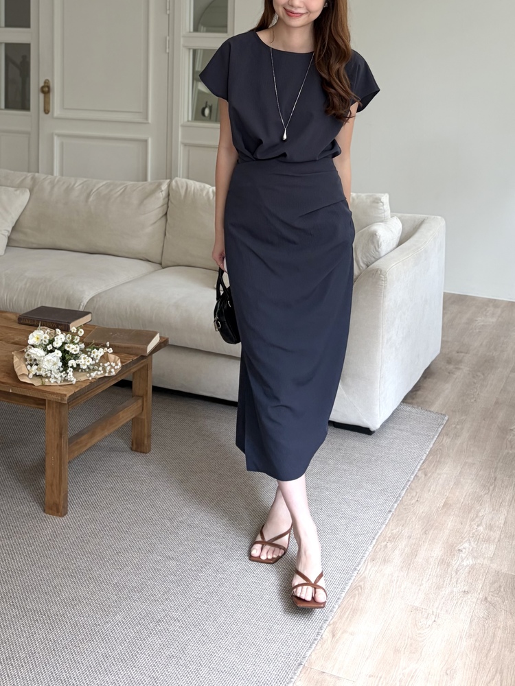 Lyra Ruched Set (Navy)