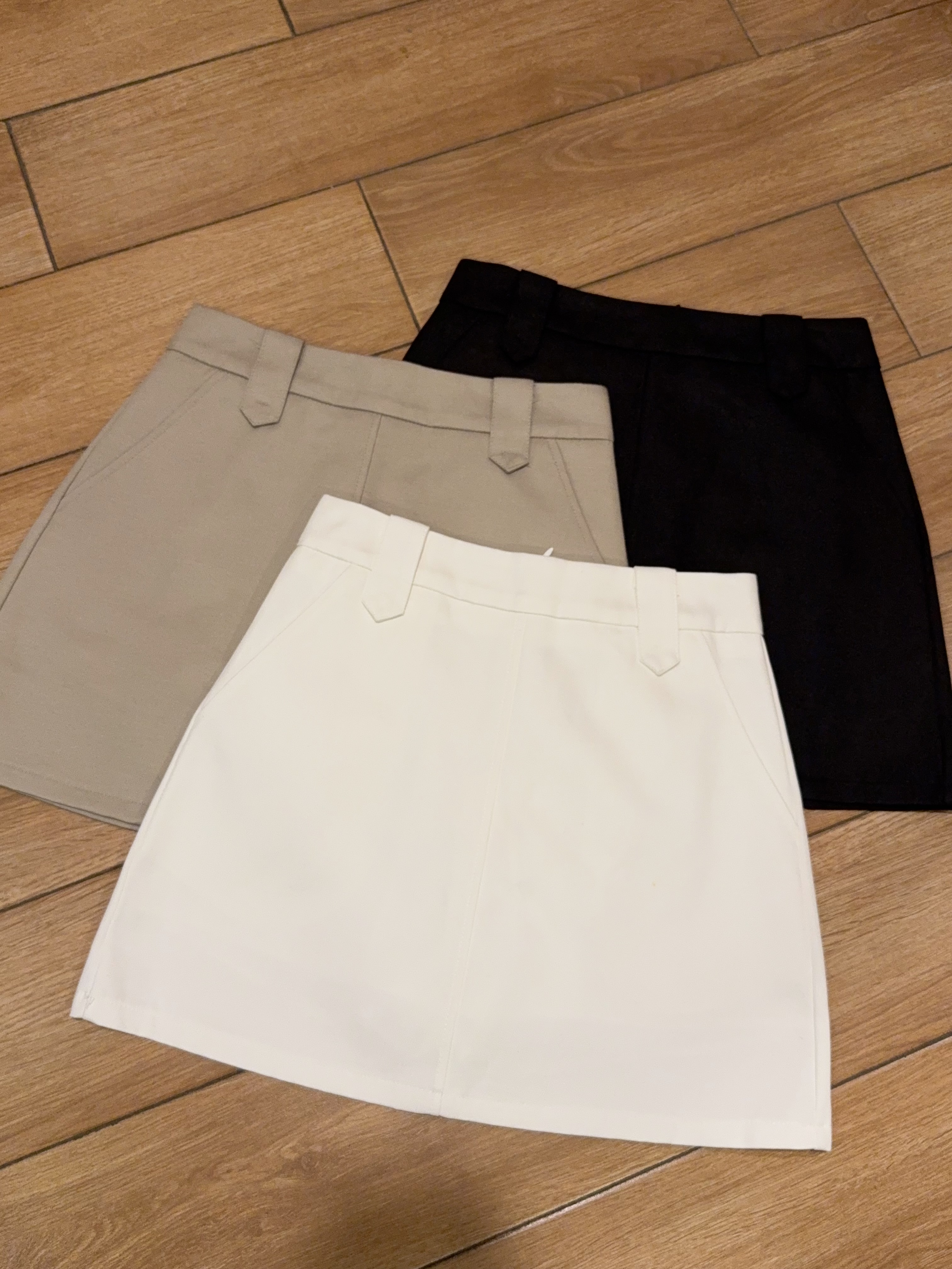 简约通勤洗水棉A字半身短裙R2984