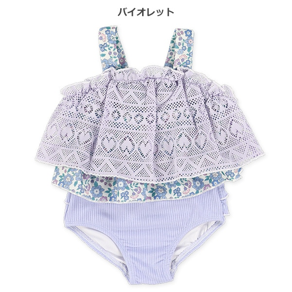 🇯🇵預訂 日本直送🇯🇵兩色花卉滿印蕾絲吊帶分體泳衣