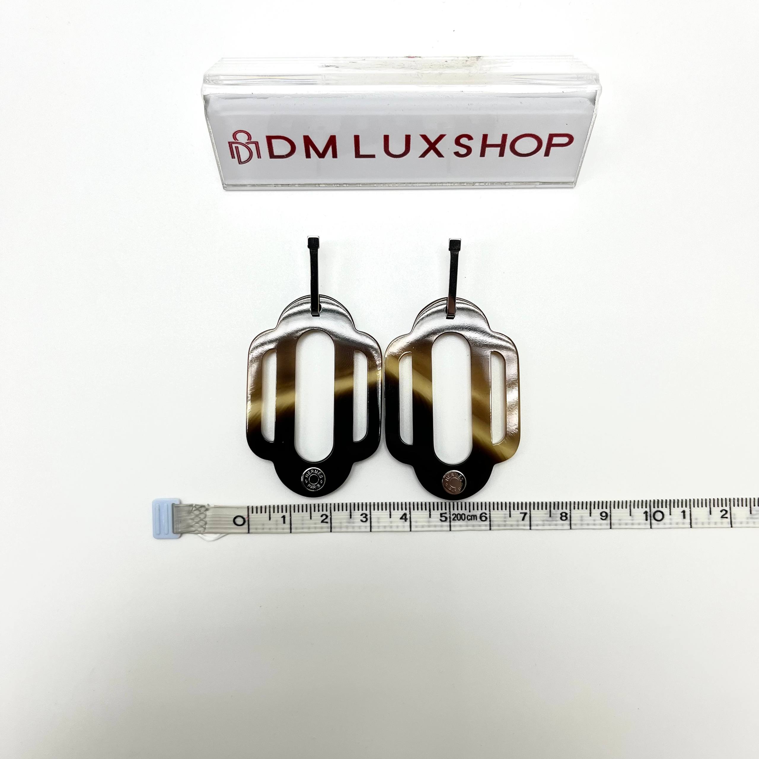 Hermes Vintage Attelage Buffalo Horn Earrings