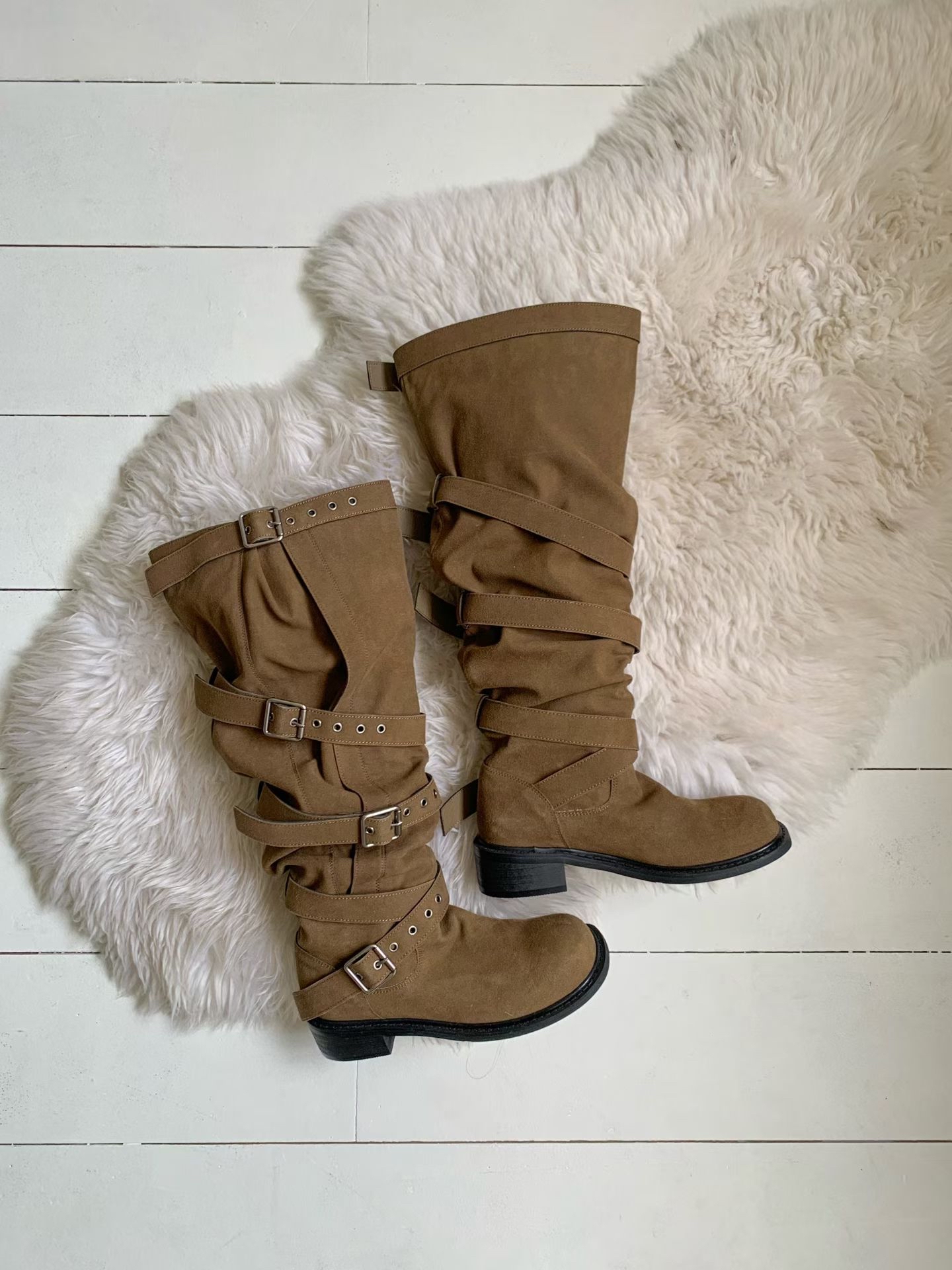 C06 過膝堆堆猄皮Boots