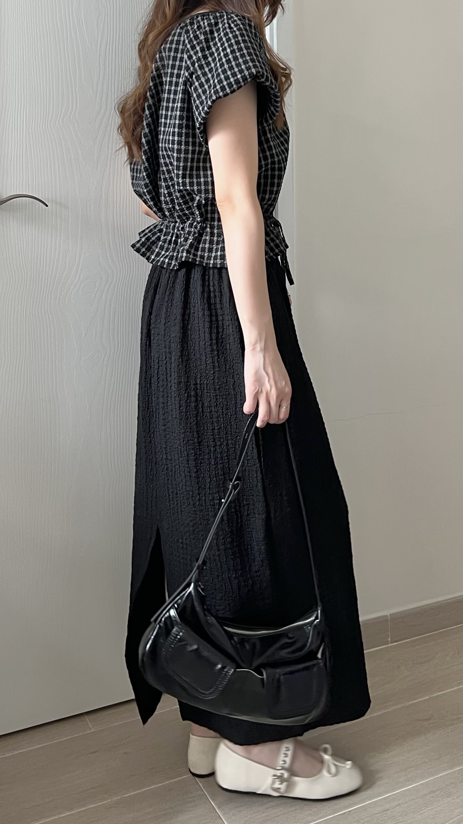 免熨後開叉長裙 現貨