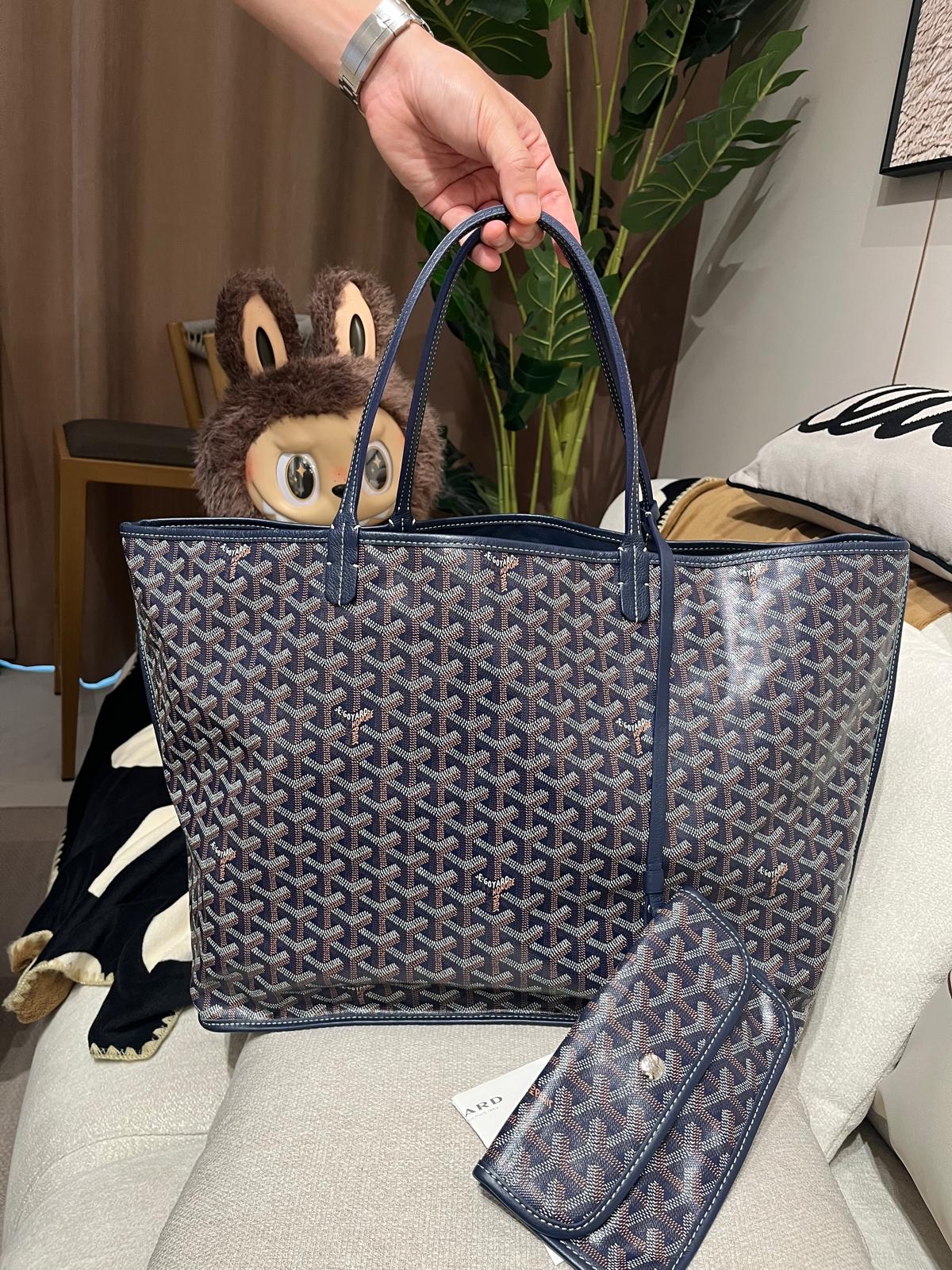 Goyard Anjou gm tote bag Navy 100%Authentic ,95%new ✅香港專門店收據 ✅dust bag