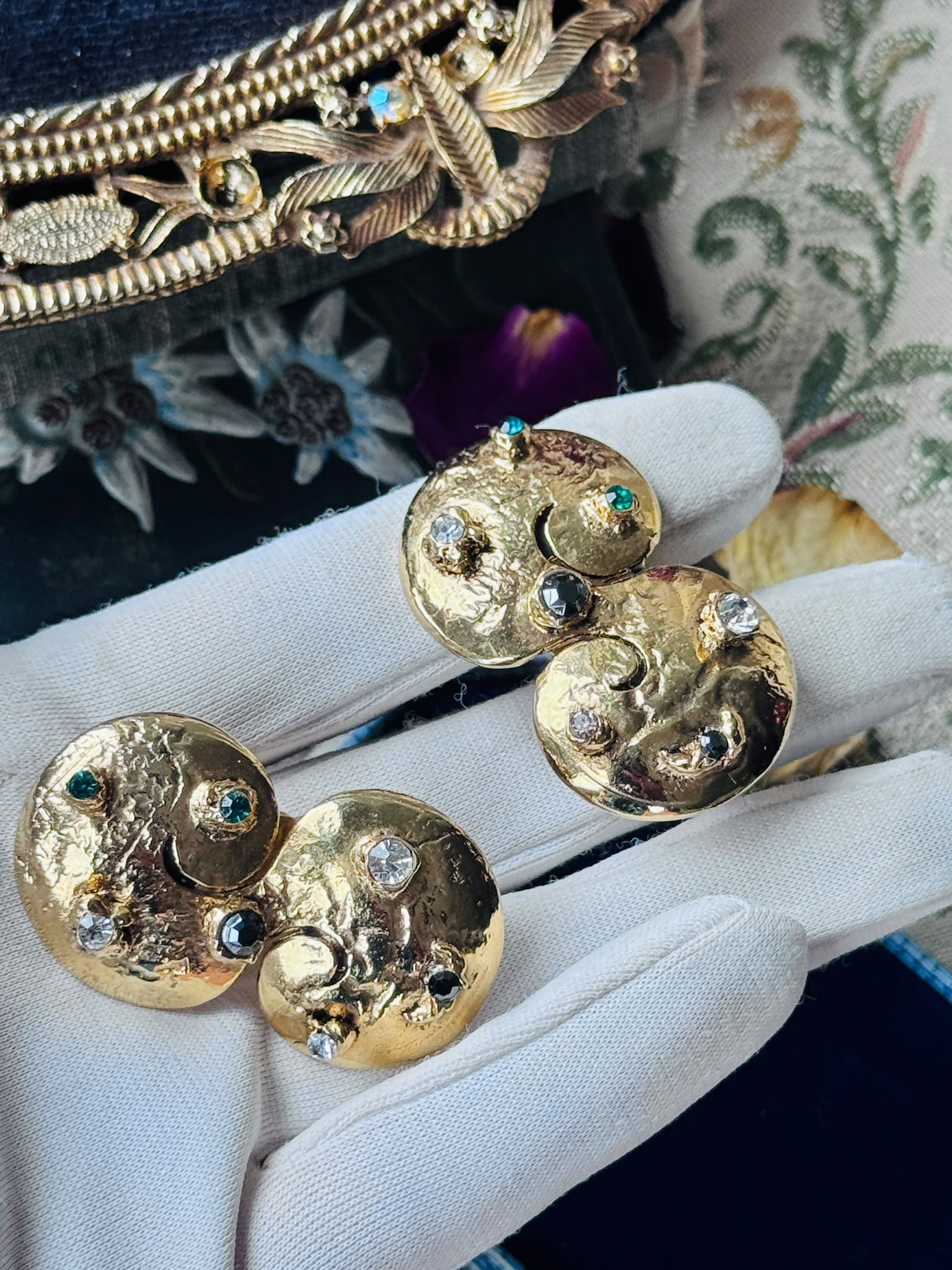C.a. 1980s Handmade Artistic Statement Clip Earrings from Canada (MT2589-32)