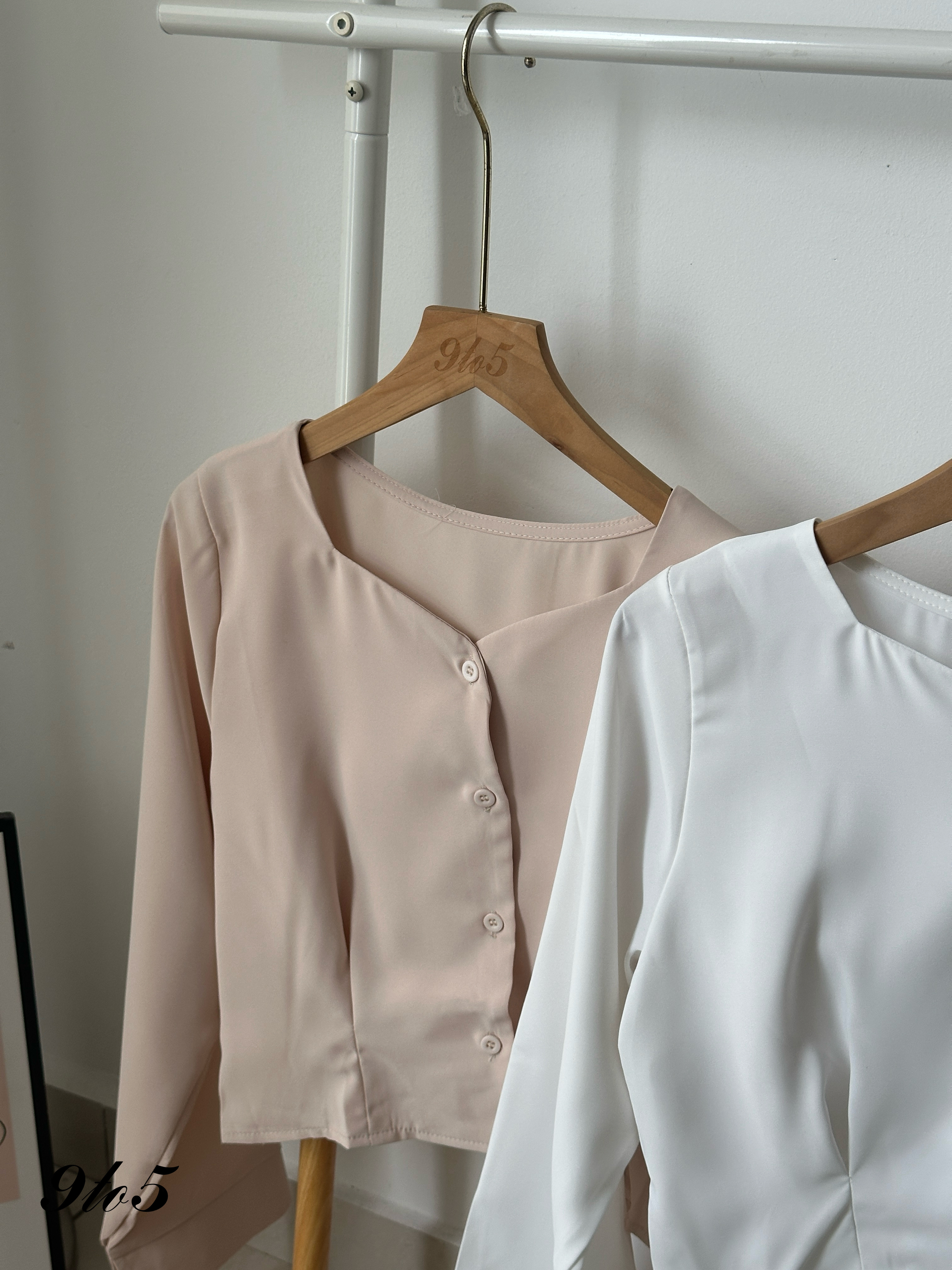 T4049 Long Sleeve Square Neck Top - 4 Colors 