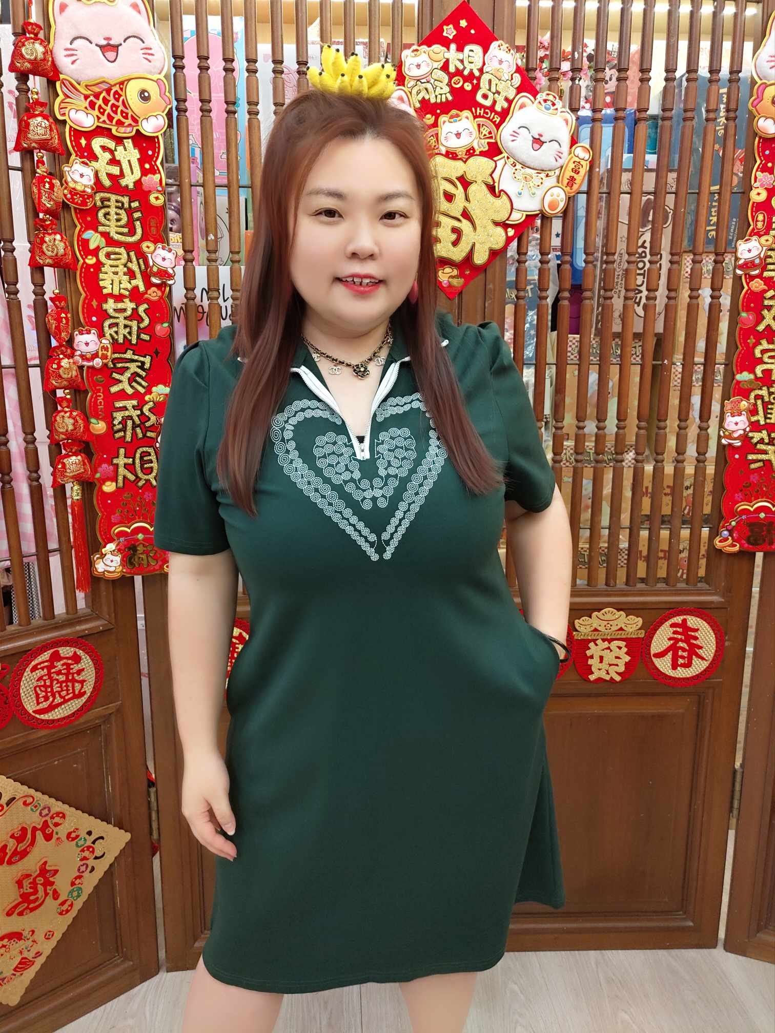 NBB11 BE#502807 立体爱心拉链设计连衣裙