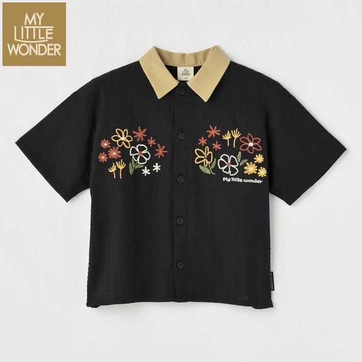 🇯🇵限量預訂 日本直送🇯🇵MY LITTLE WONDER 兩色花卉刺繡純棉短袖襯衫