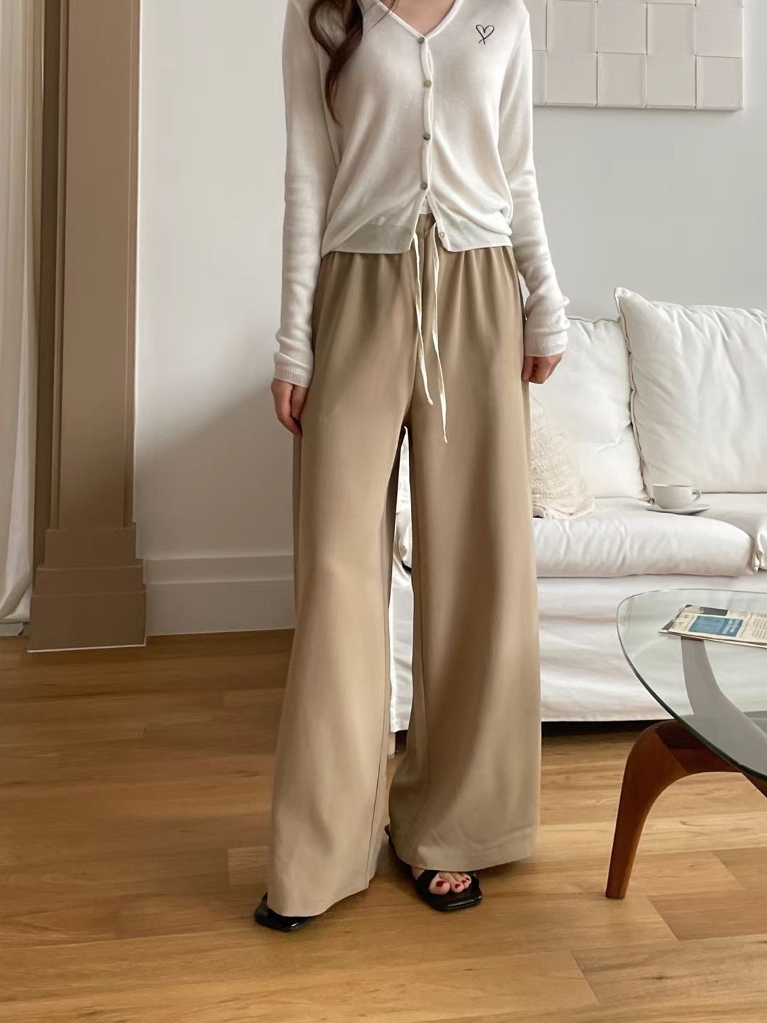 BOT02_09 撞色褲頭闊褲 (2色)