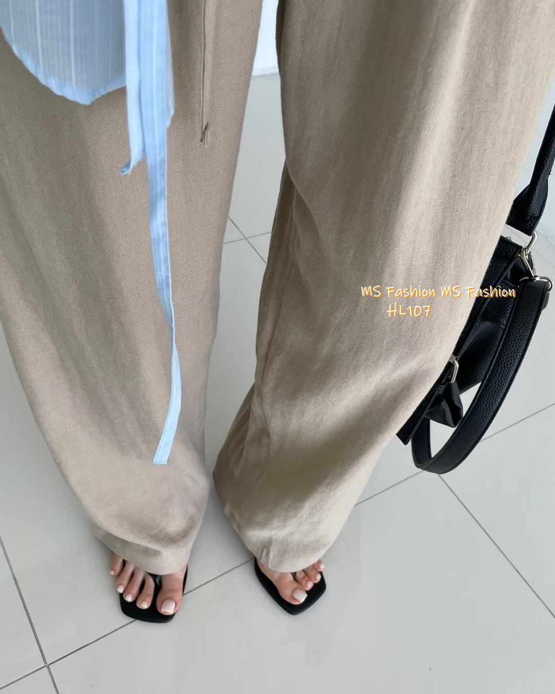 HL107 韓國🌼Howluk棉麻闊筒褲