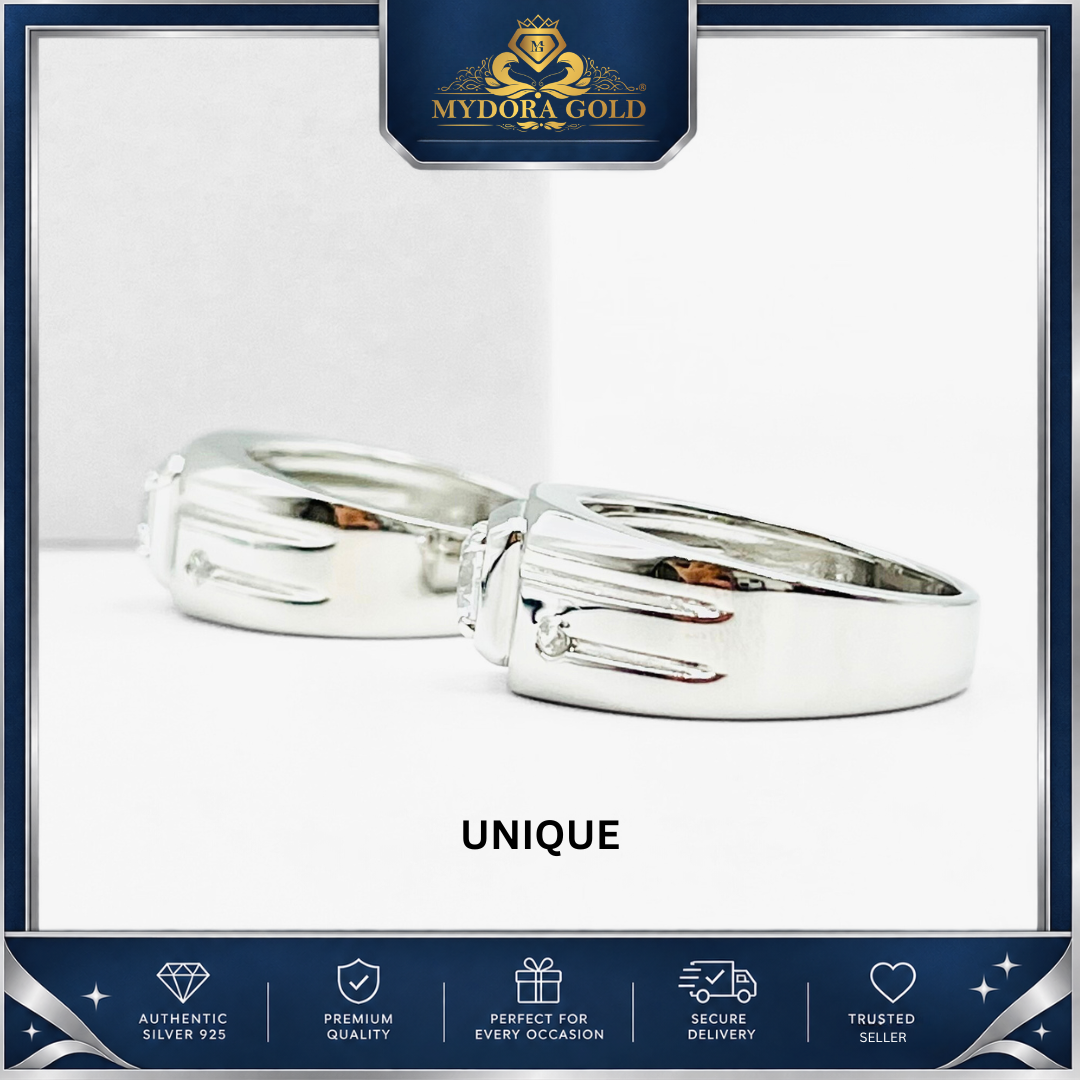 MYDORA 925 Silver Ring - Cincin Regal Edge Collection