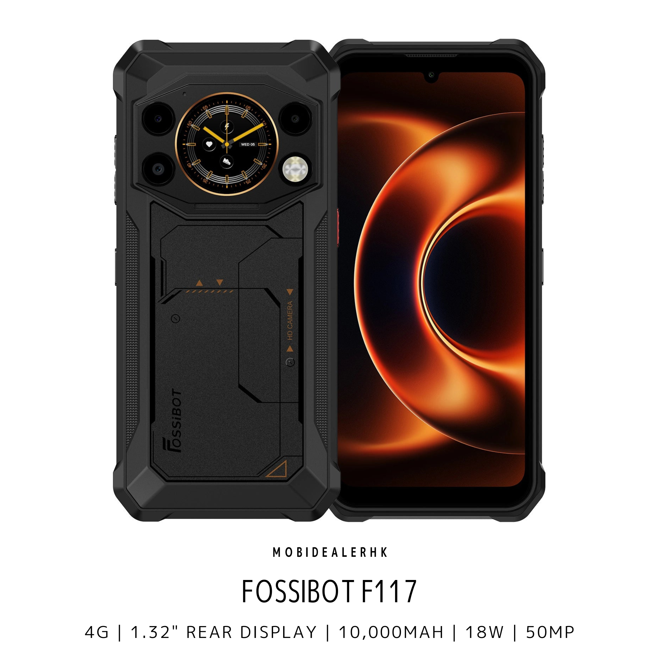 Fossibot F117 | 4G | 三防手機 | 1.32吋副屏 | 10000mAh | 50MP