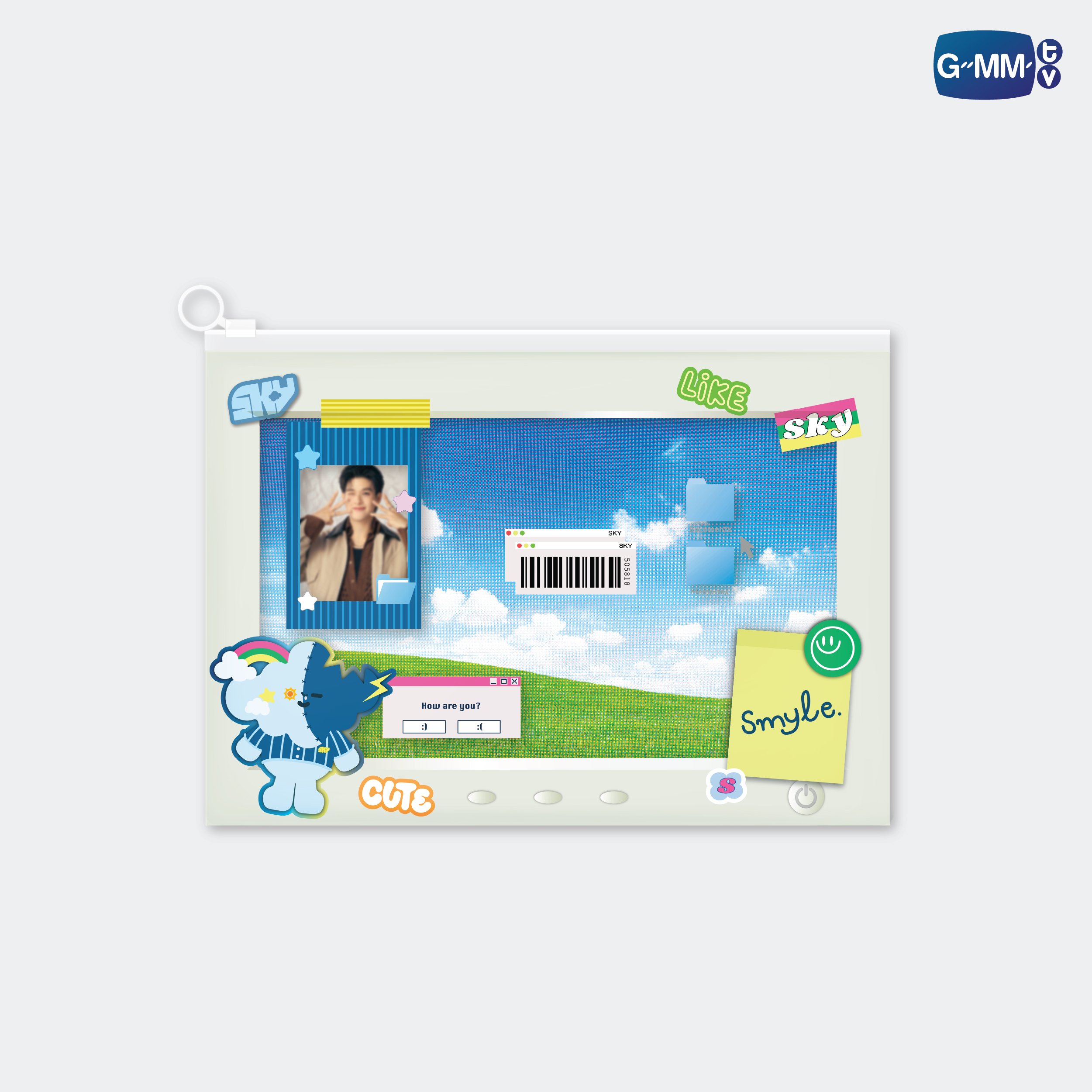 SMYLE CHARACTER POCKET ZIP FOLDER
