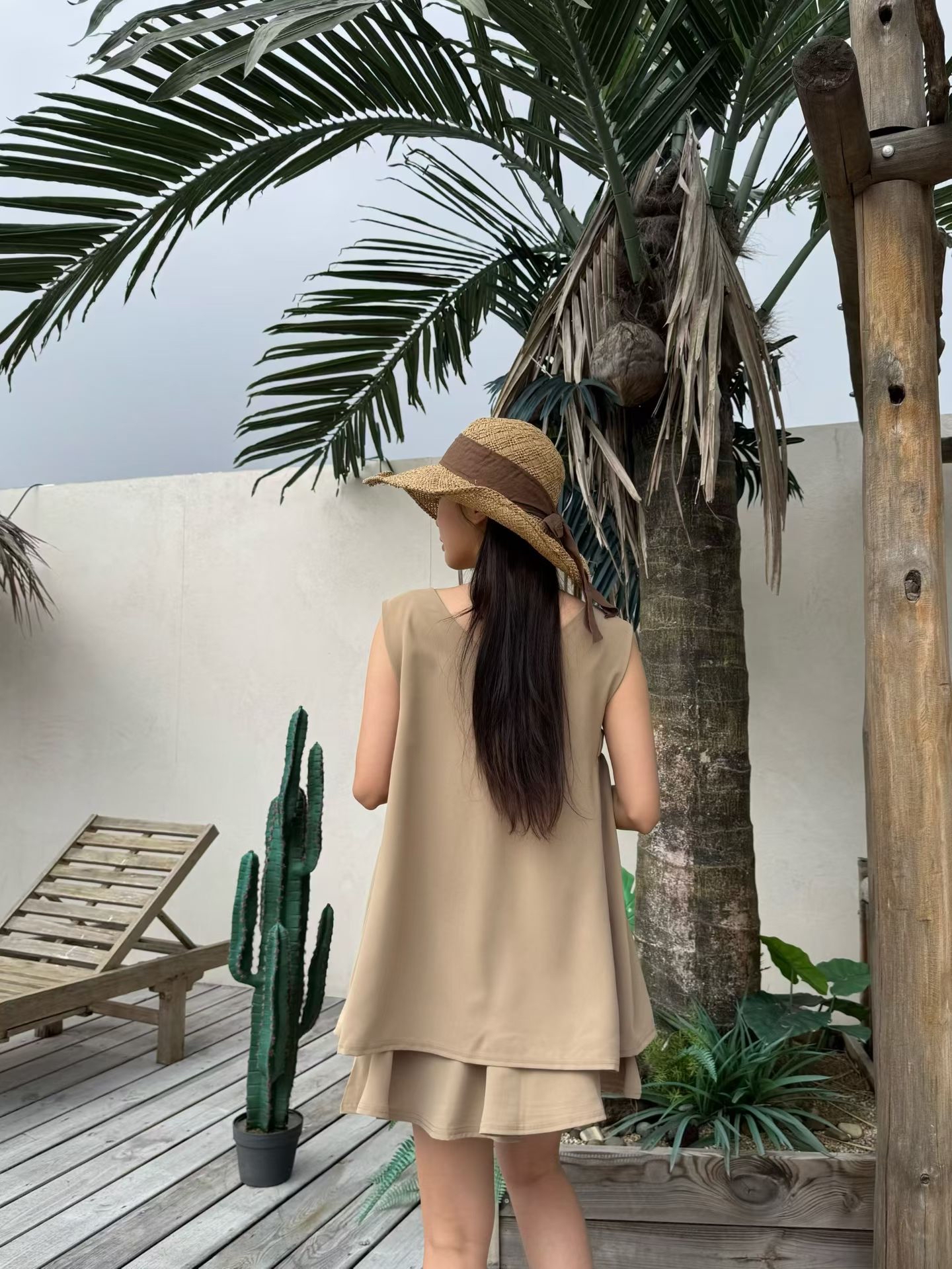 M5 橡筋腰雪紡A字裙褲