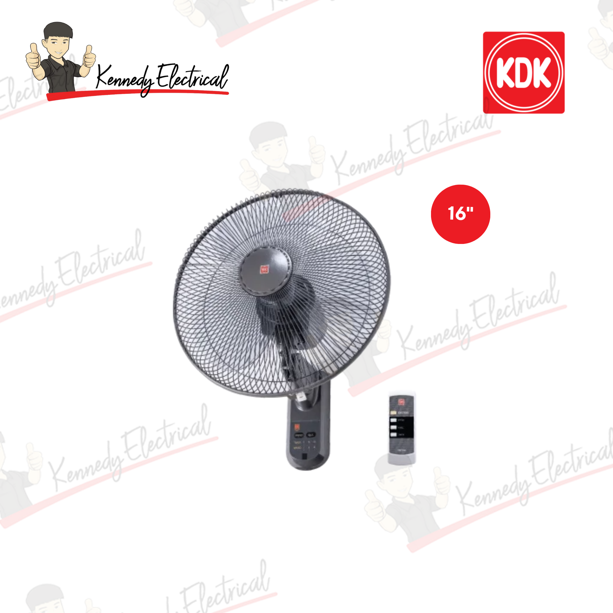 KDK 16" Remote Control Wall Fan (KC-4GR)