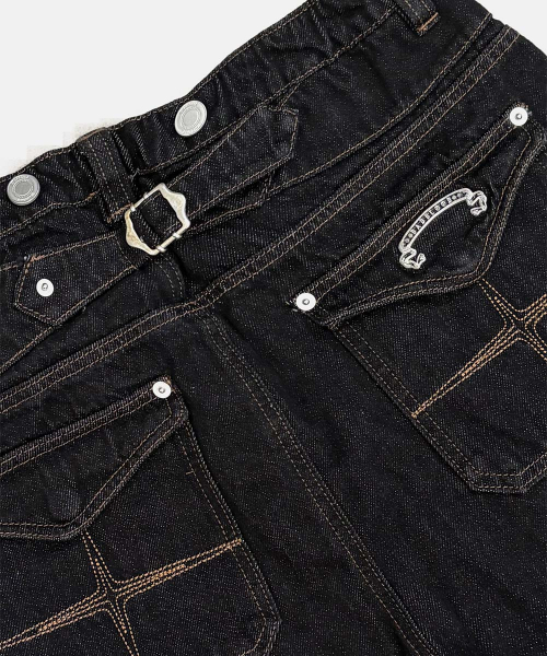 0509 Shinchiback Semi-Curved Pants - Black Denim - 0509 신치백 세미 커브드 팬츠 - 블랙데님