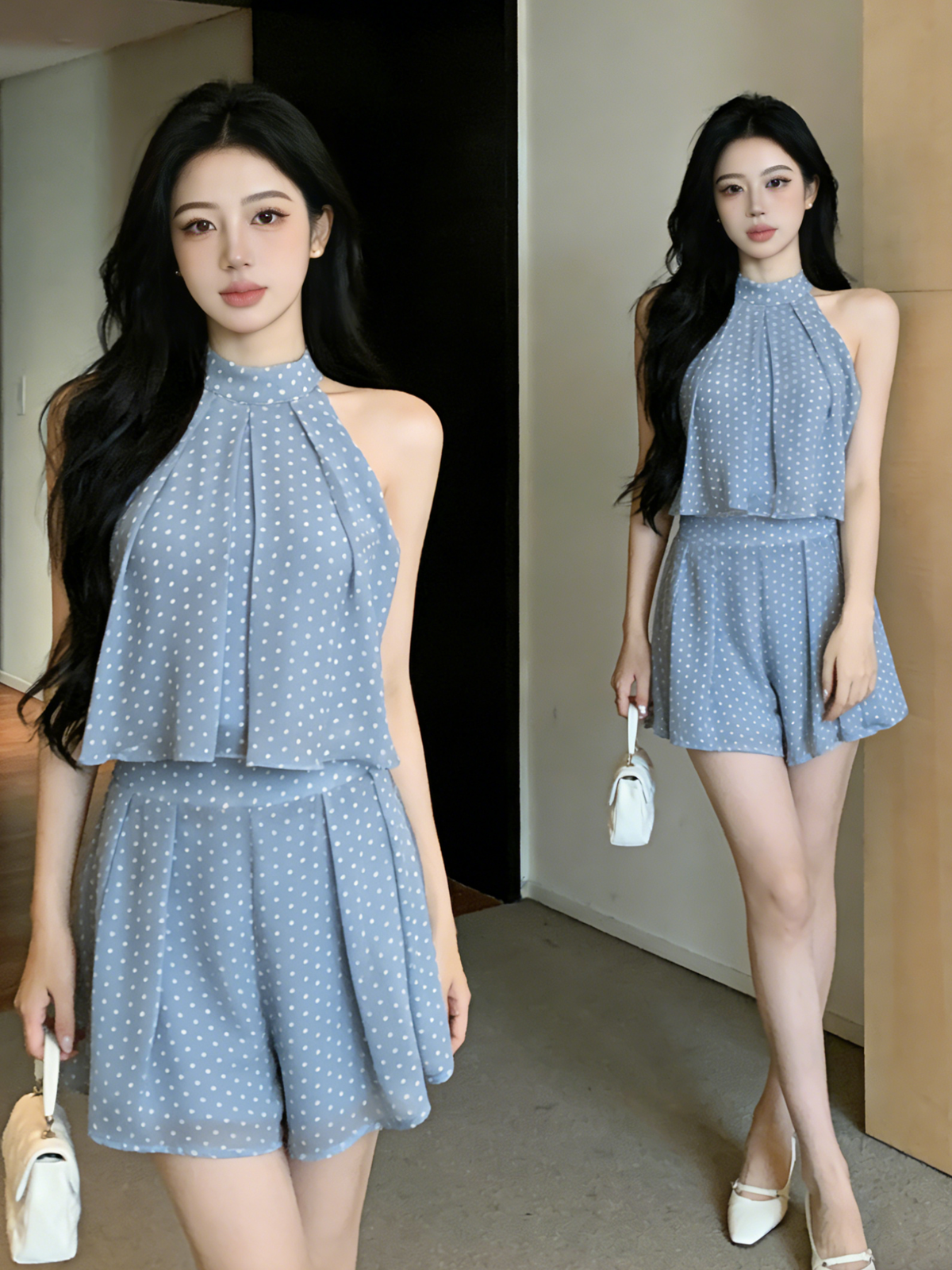 Aurielle Ruffle Halter Set M159