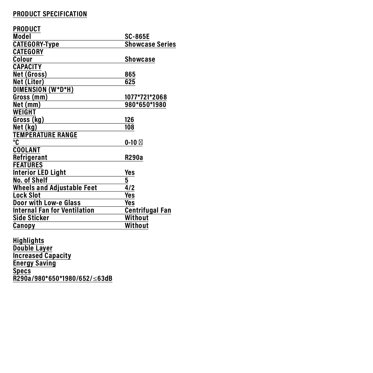 Haier 798L Showcase Chiller (SC-865E)