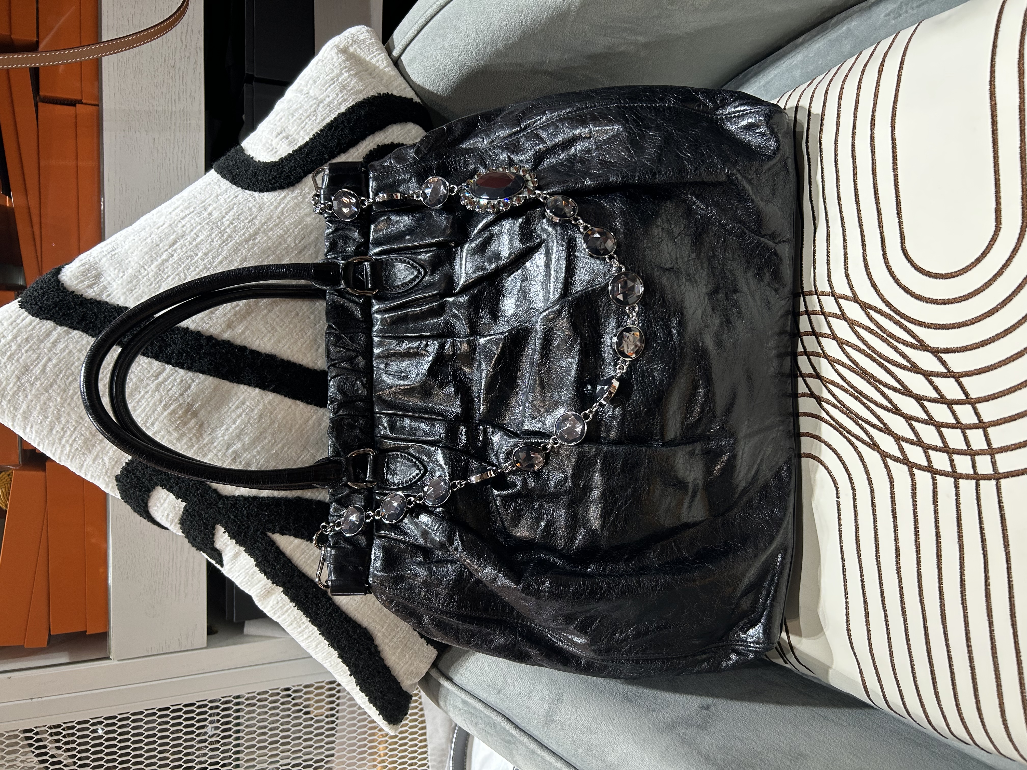 Miu Miu 2Way Shoulder Bag Black 100%Authentic
