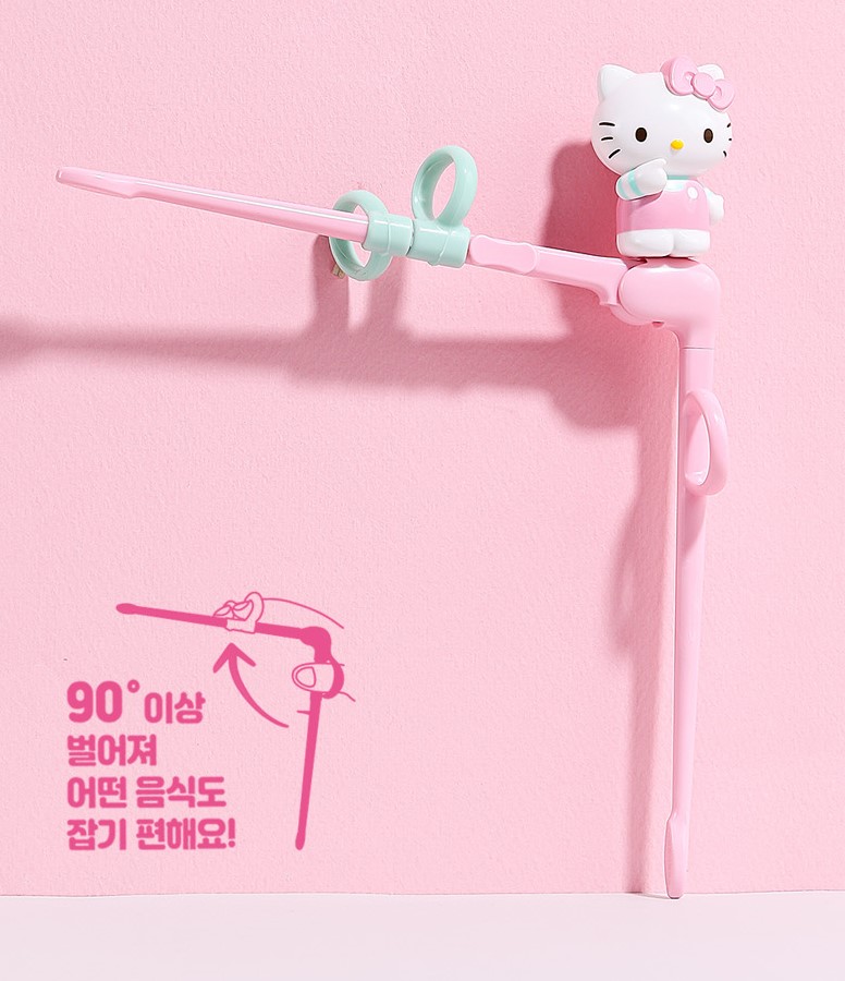 【預訂】 韓國直送 Sanrio Hello Kitty 學習筷子餐具連收納盒三件套