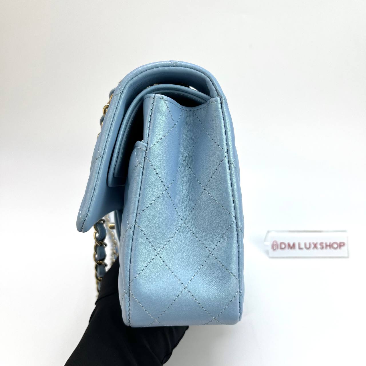 Chanel Iridescent Light Blue Medium CF GHW (Microchip)