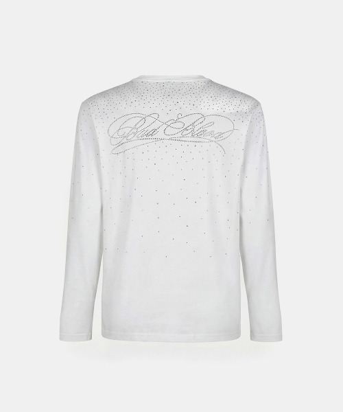 Dark Classic Rhinestone Long Sleeve - White - 다크 클래식 라인스톤 롱슬리브 - 화이트