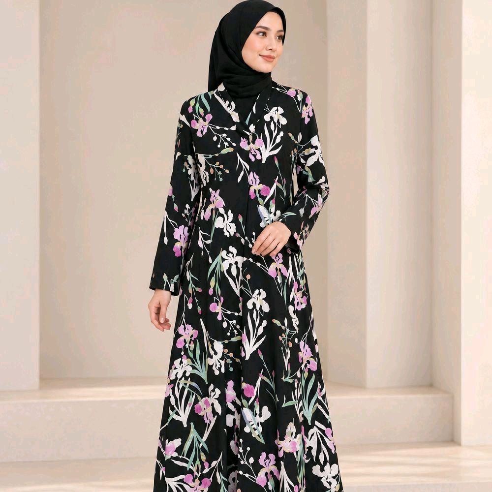 Linen Dress - Black Orchid