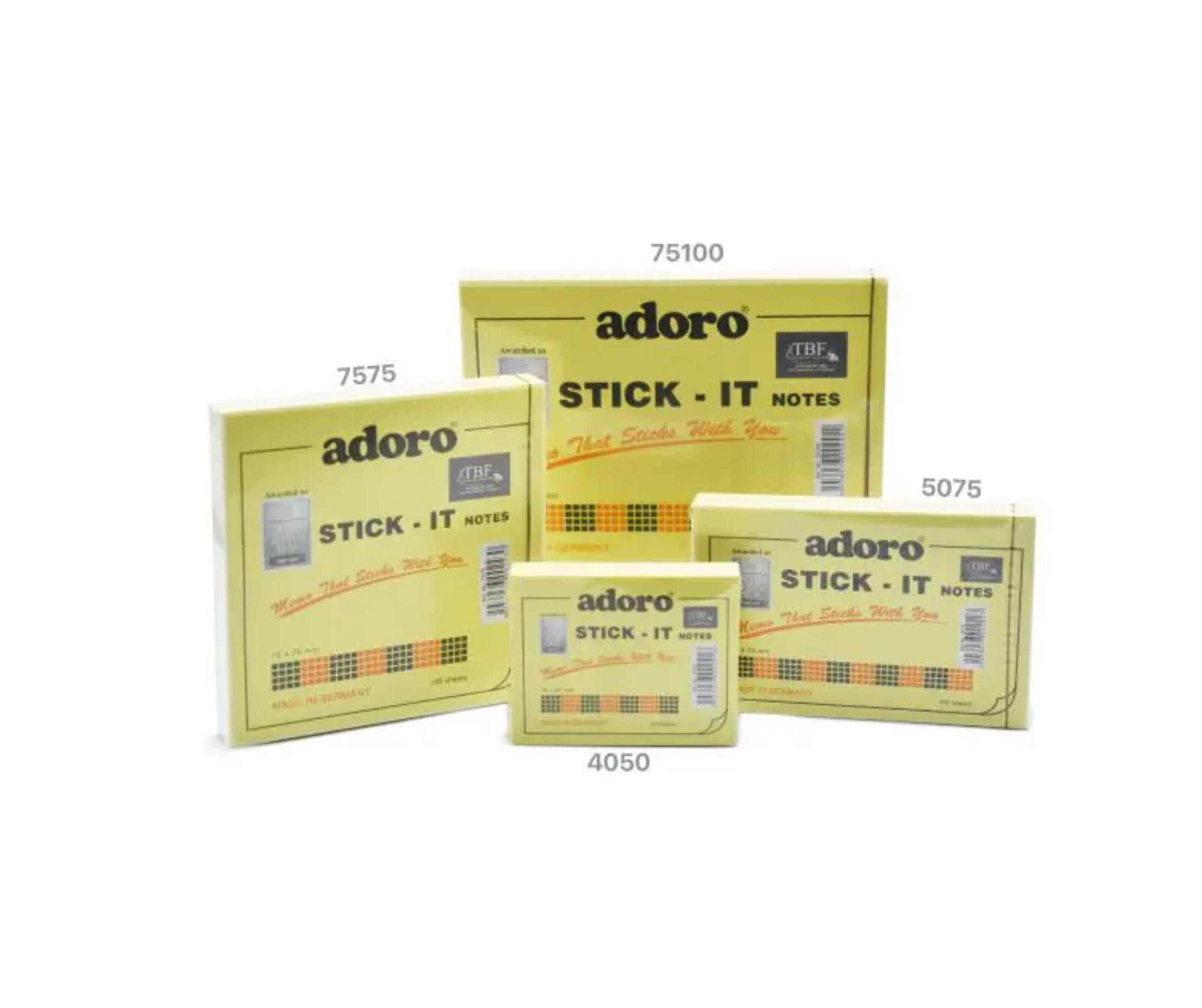 Sticky Note/Adoro/Nota Melekit/Removable/Stick-it Note/Yellow Colour (4 Sizes)