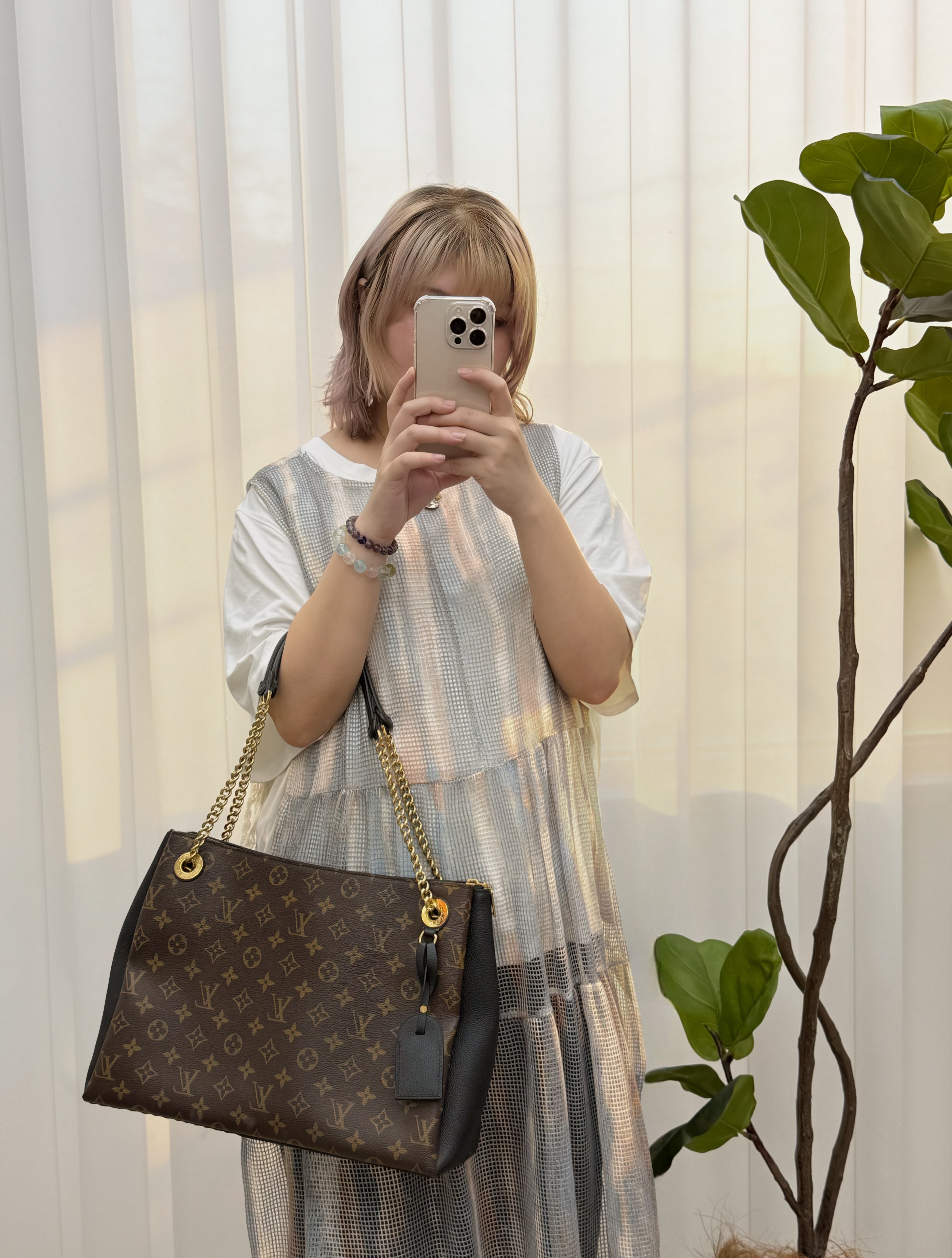  LV🤎PRE OWNED 🛍️老花鏈條單肩包 2018標 有塵袋