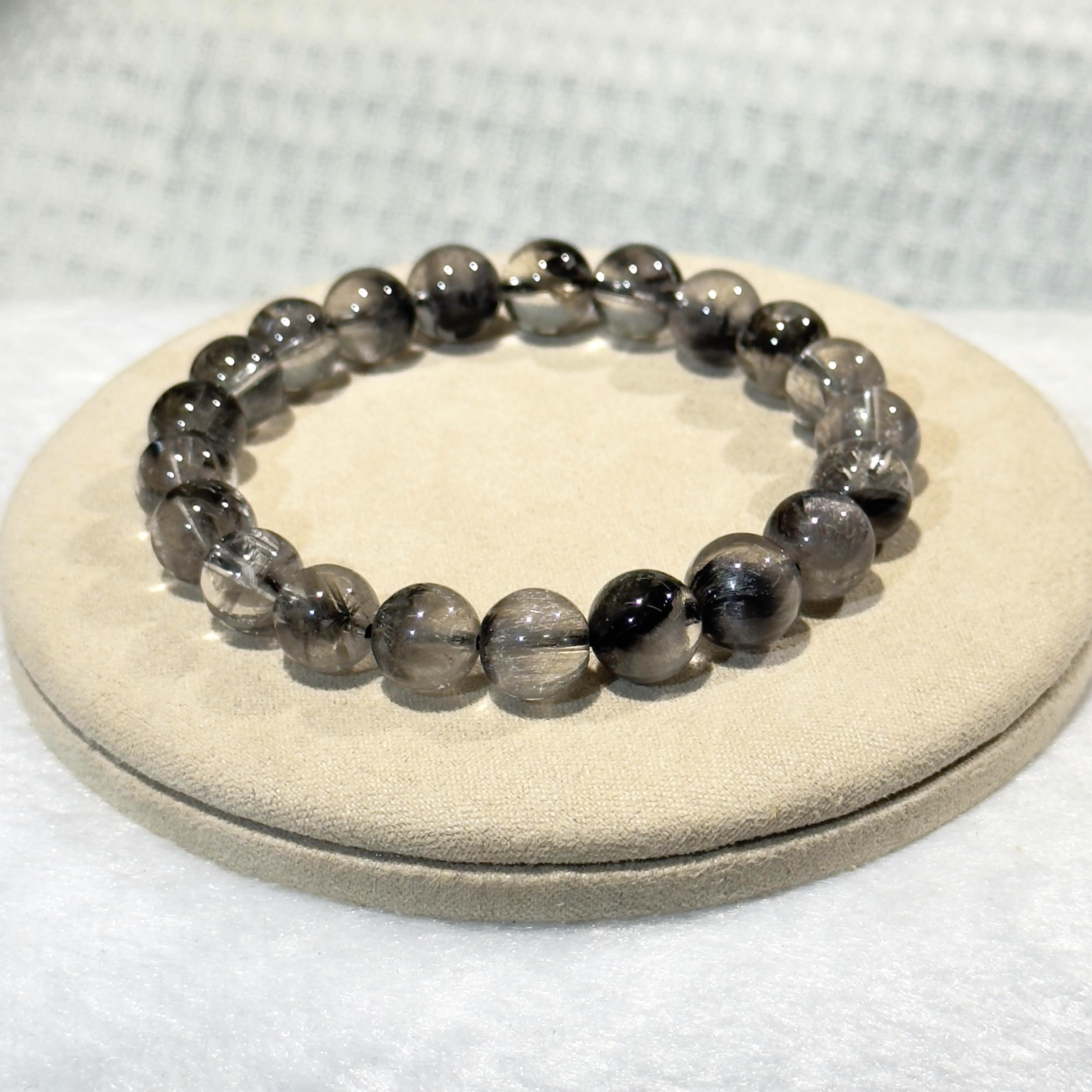 黑銀鈦手串 9mm+/- #CA0018