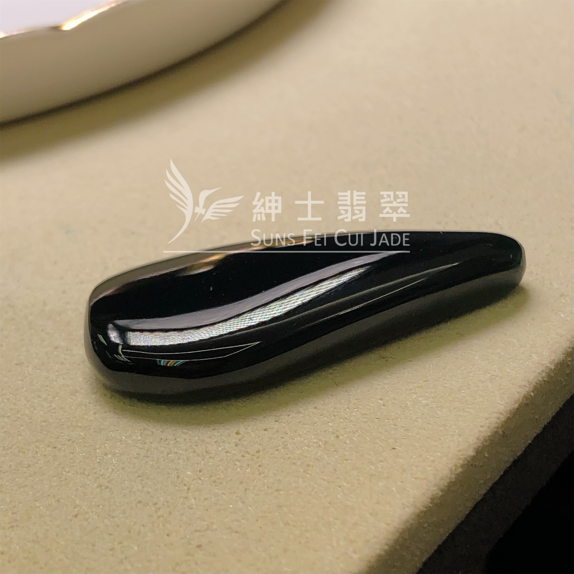 B08917 玻璃種墨翠隨形件