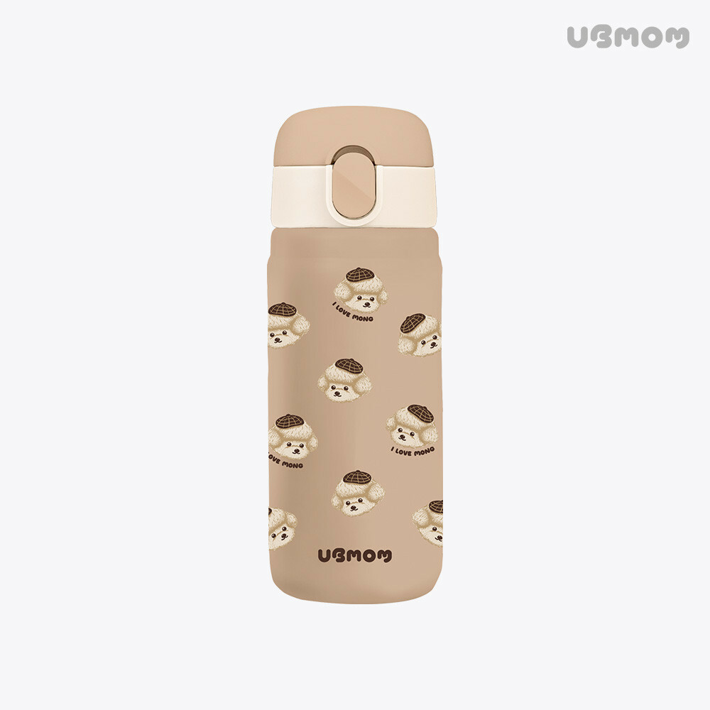 UBMOM 不銹鋼316直飲保溫杯 - 啡色萌萌狗- 330ml
