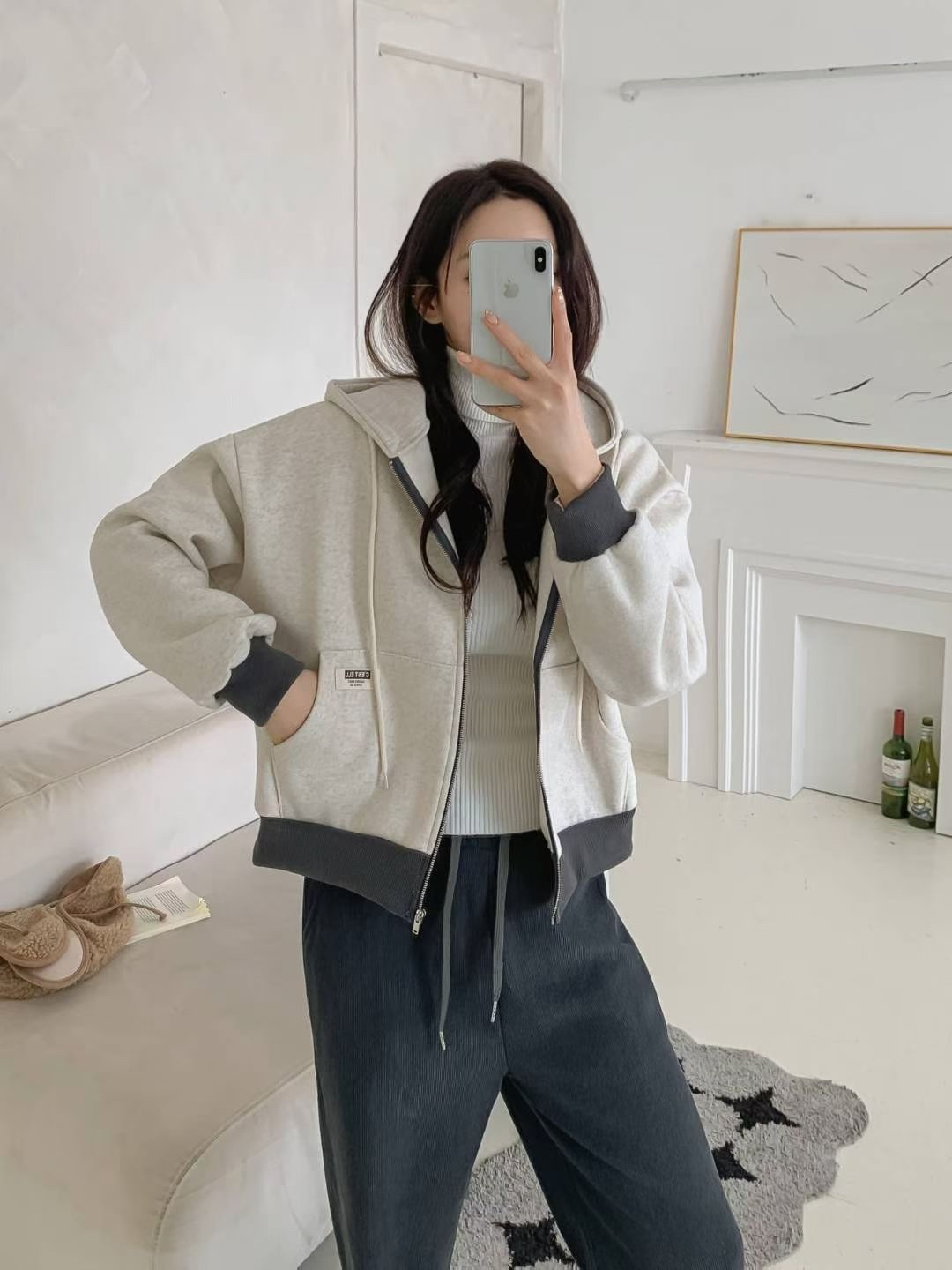 KM YY 韓妹有帽外套