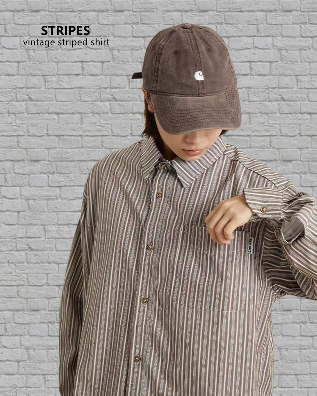 W26復古條紋長袖恤衫