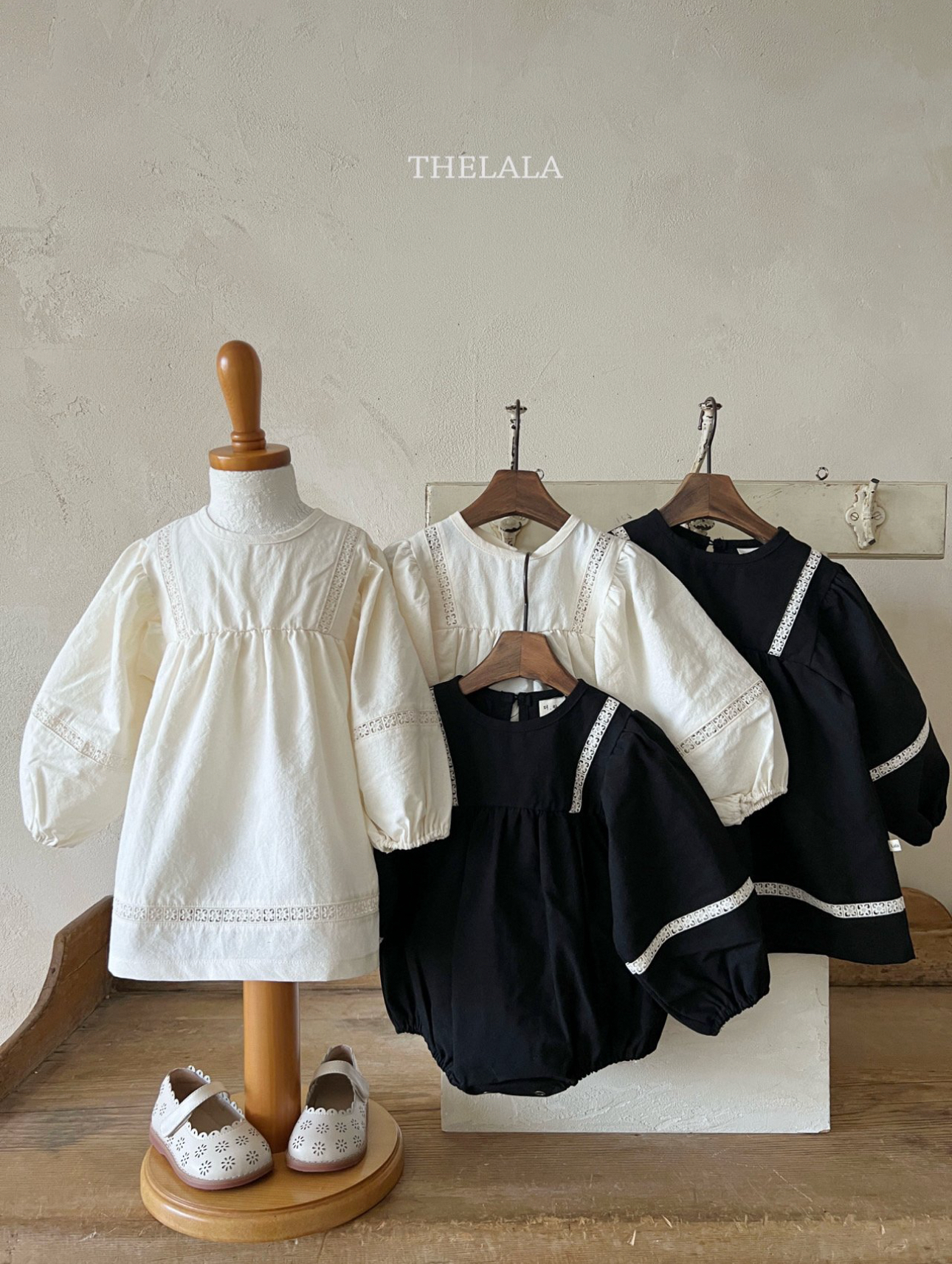 🌸預訂 韓國直送🌸🇰🇷THELALA兩色蕾絲花邊長袖連身裙