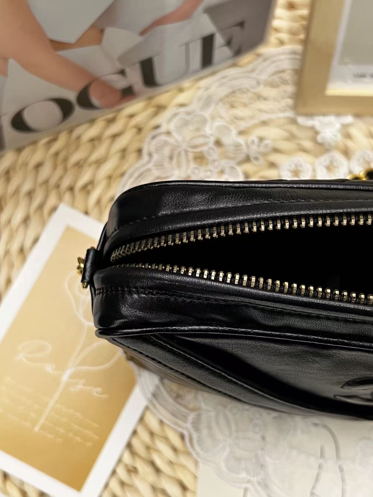 Chanel Vintage Chevron Fringe Camera Bag