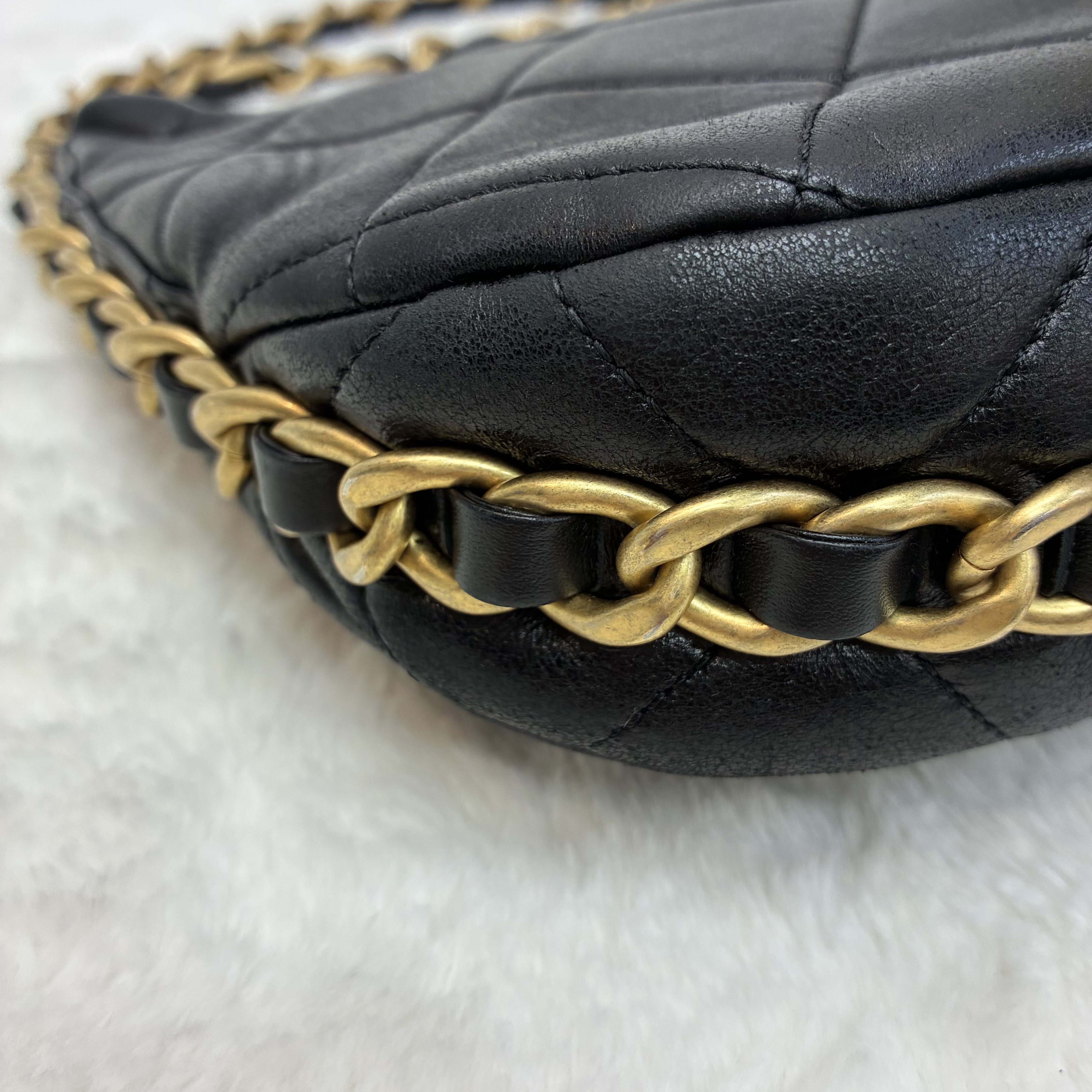 Chanel 23K 皮穿拉鍊單肩包 可調節
