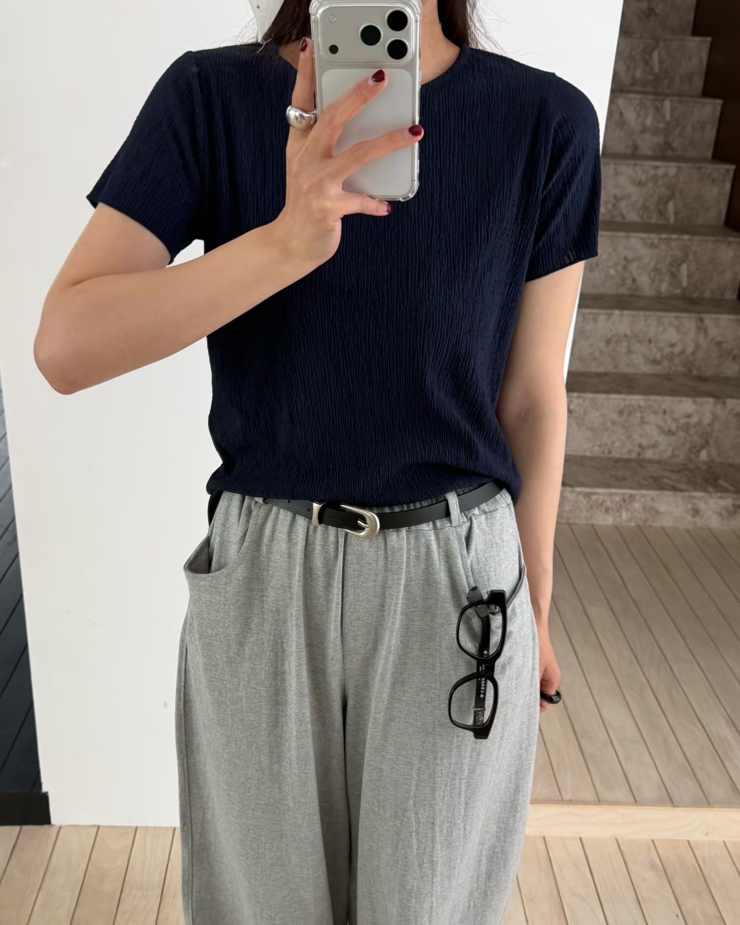 221405 皺布短Tee