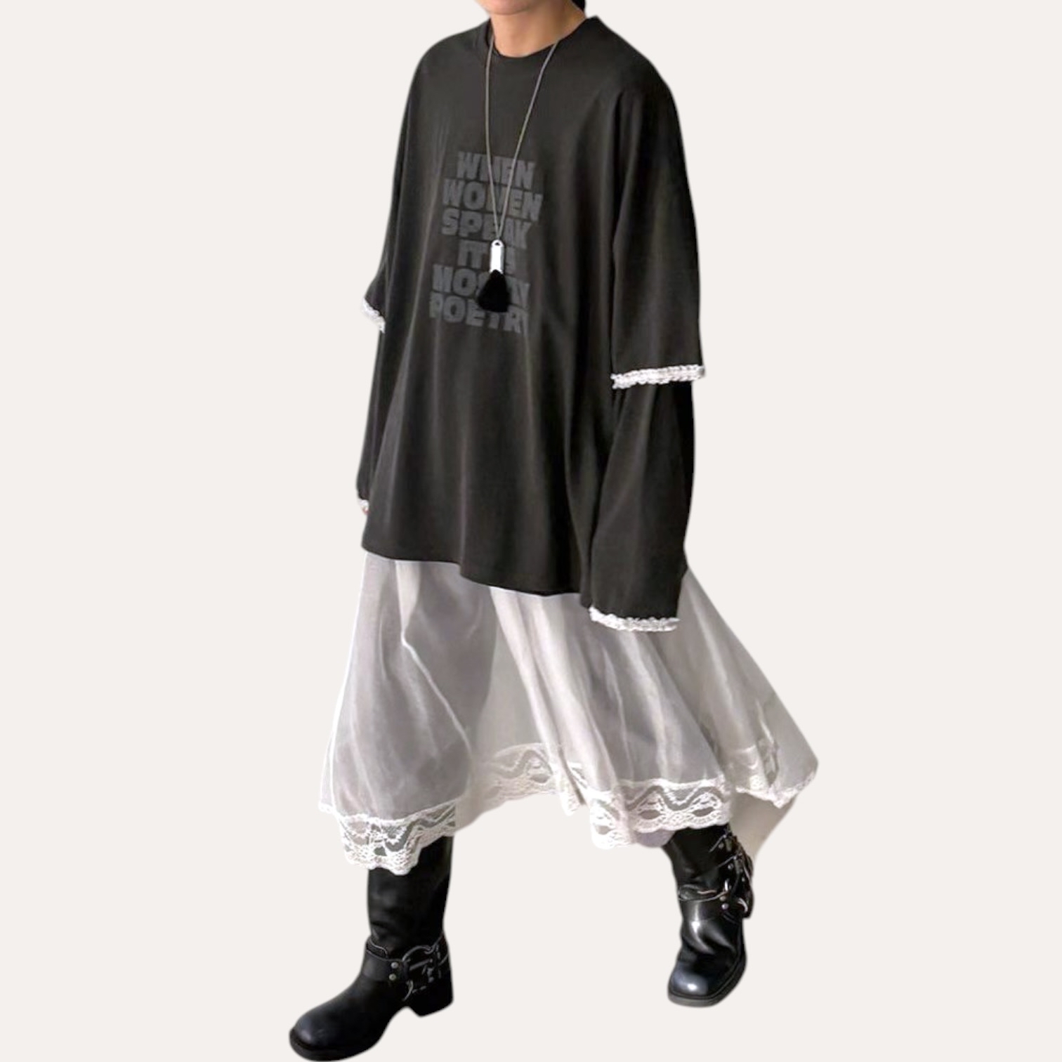 221015 滑料透紗長裙