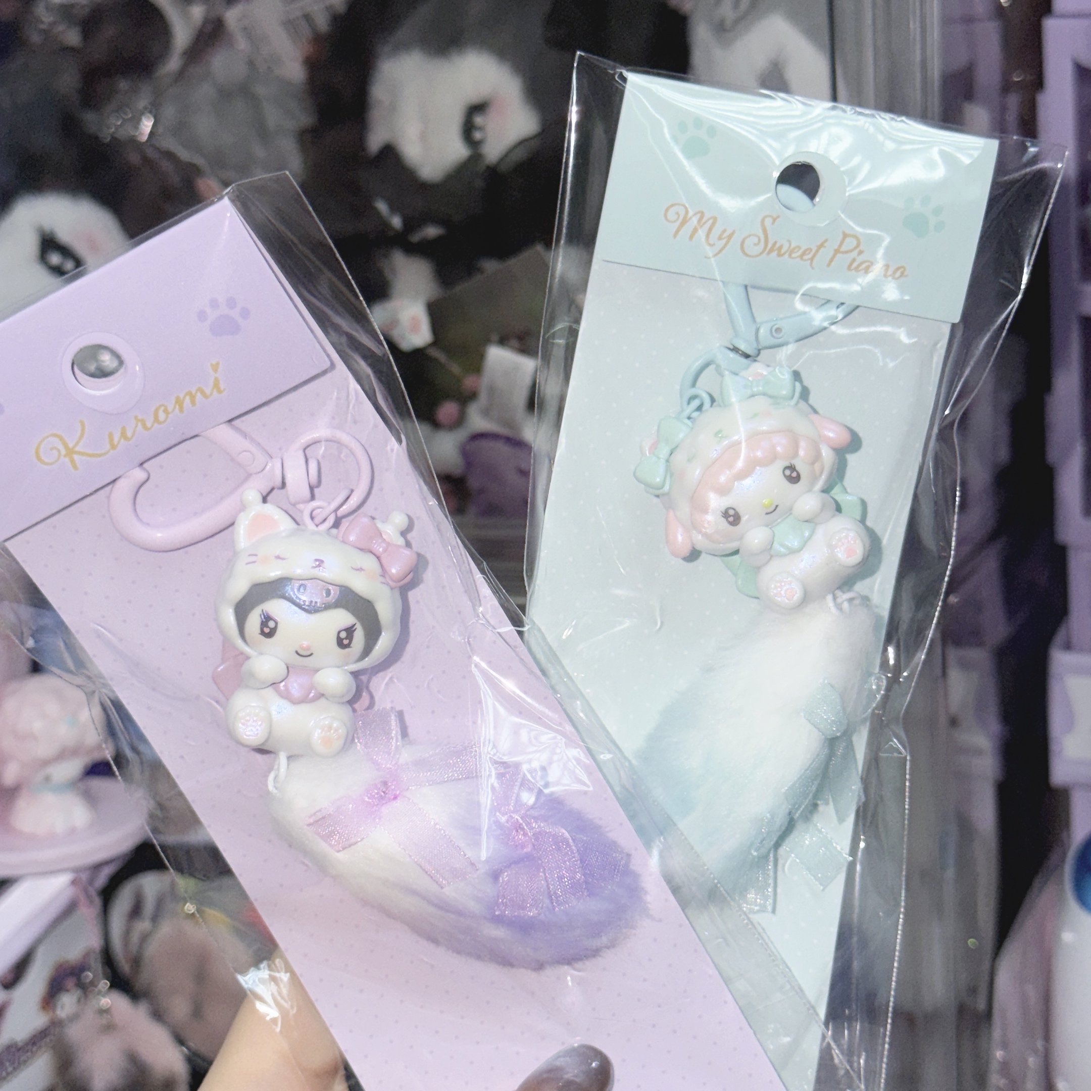 牛奶白貓系列 毛毛尾吊飾