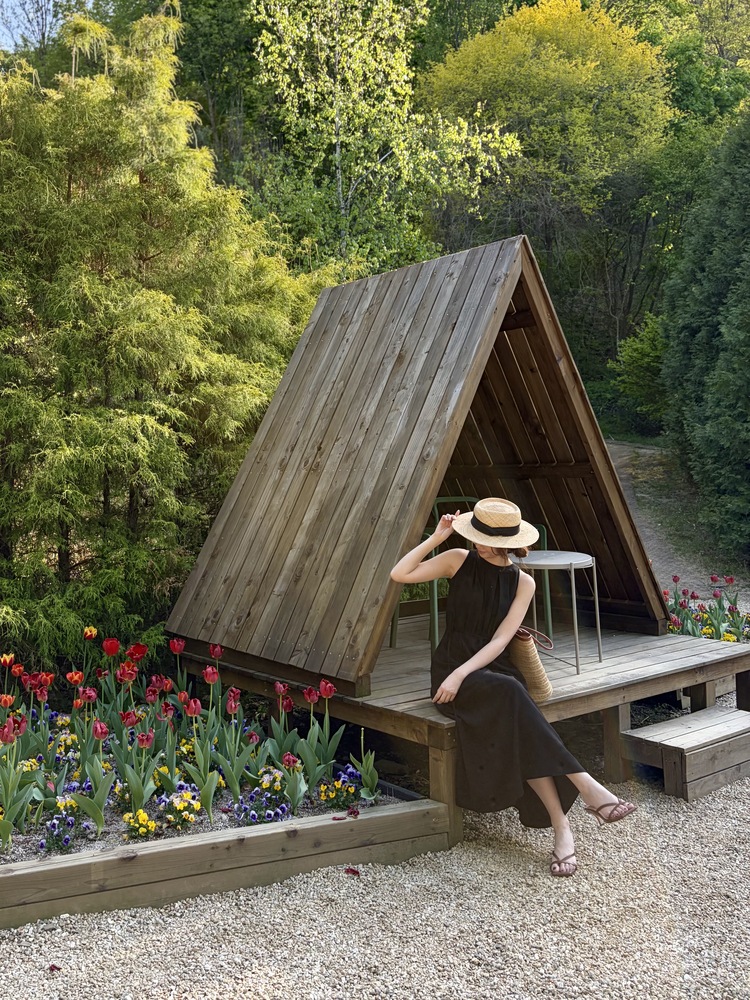 Pleated Halter Maxi Dress (Black)