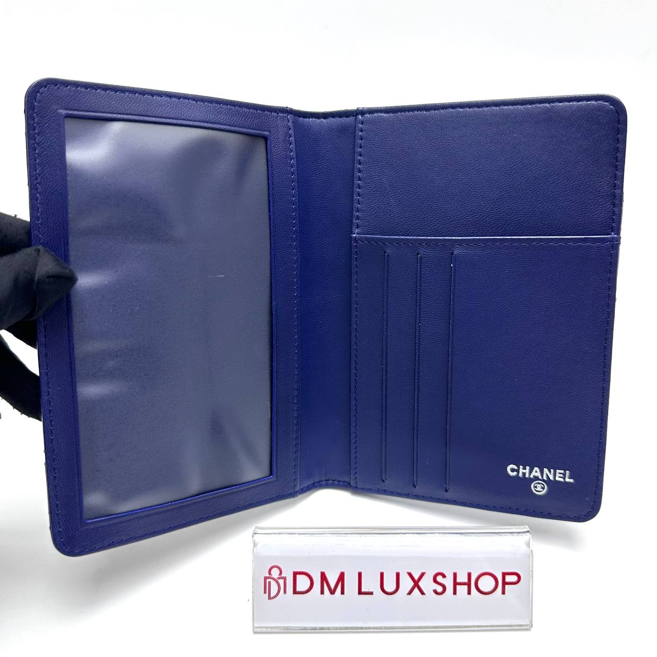 Chanel Blue Camellia Passport Holder SHW (Serial 15, Y: 2012)