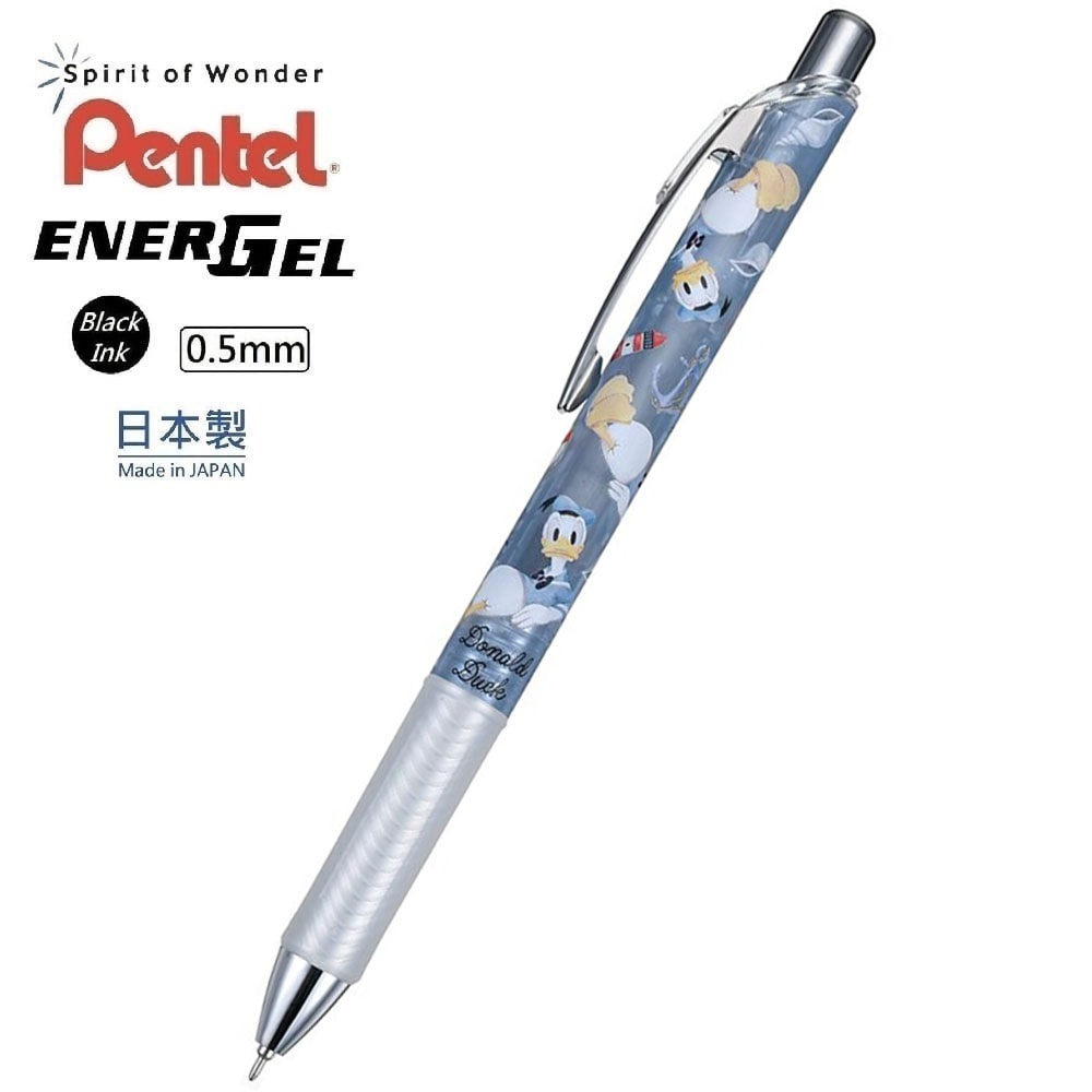 現貨｜【日本 Disney Store 限定】Donald Duck 唐老鴨 Disney 日本製 Pentel EnerGel 0.5mm 黑色 啫喱筆 209046